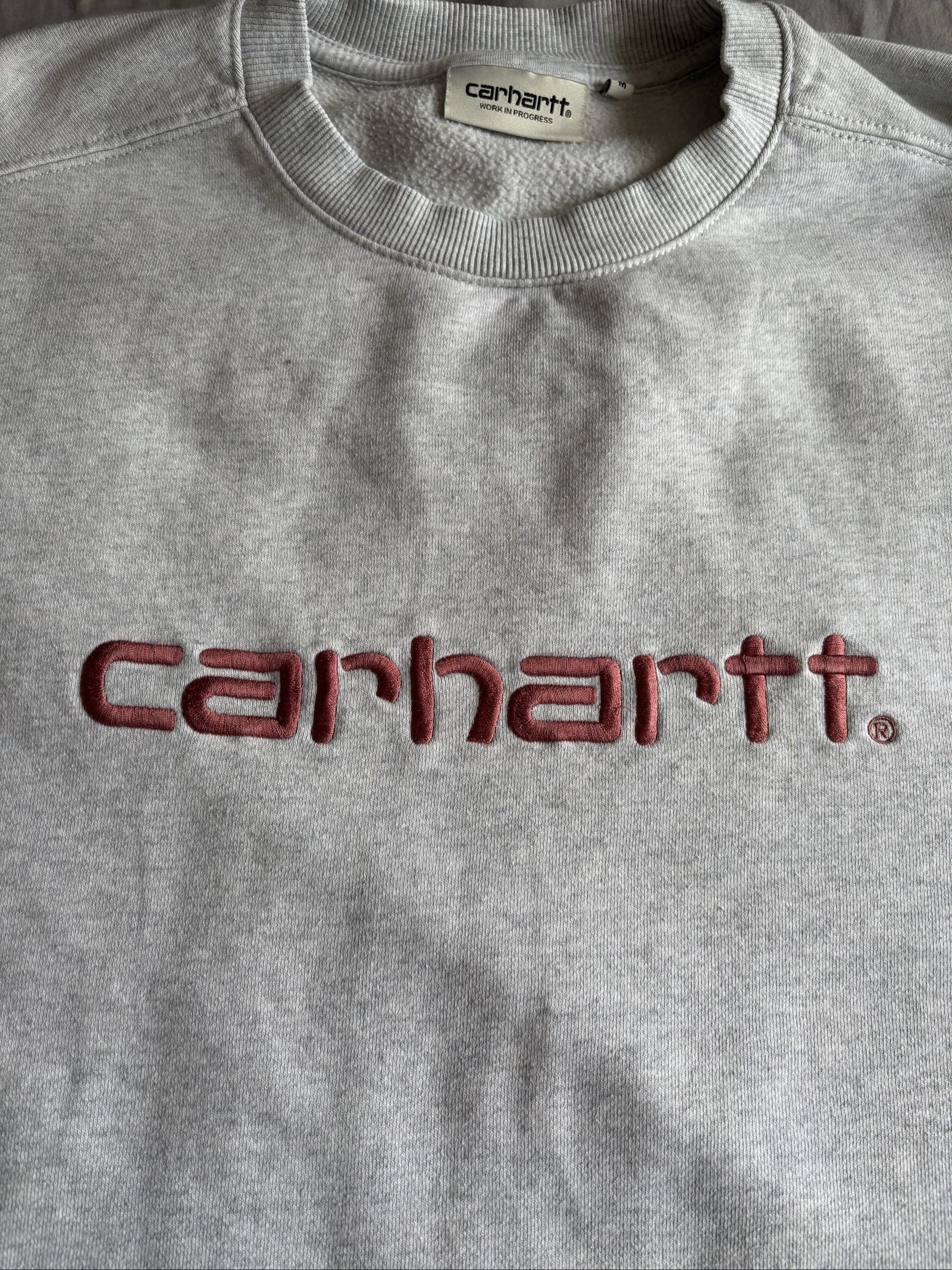 Carhartt Grey & Maroon Logo Sweatshirt Medium image 2