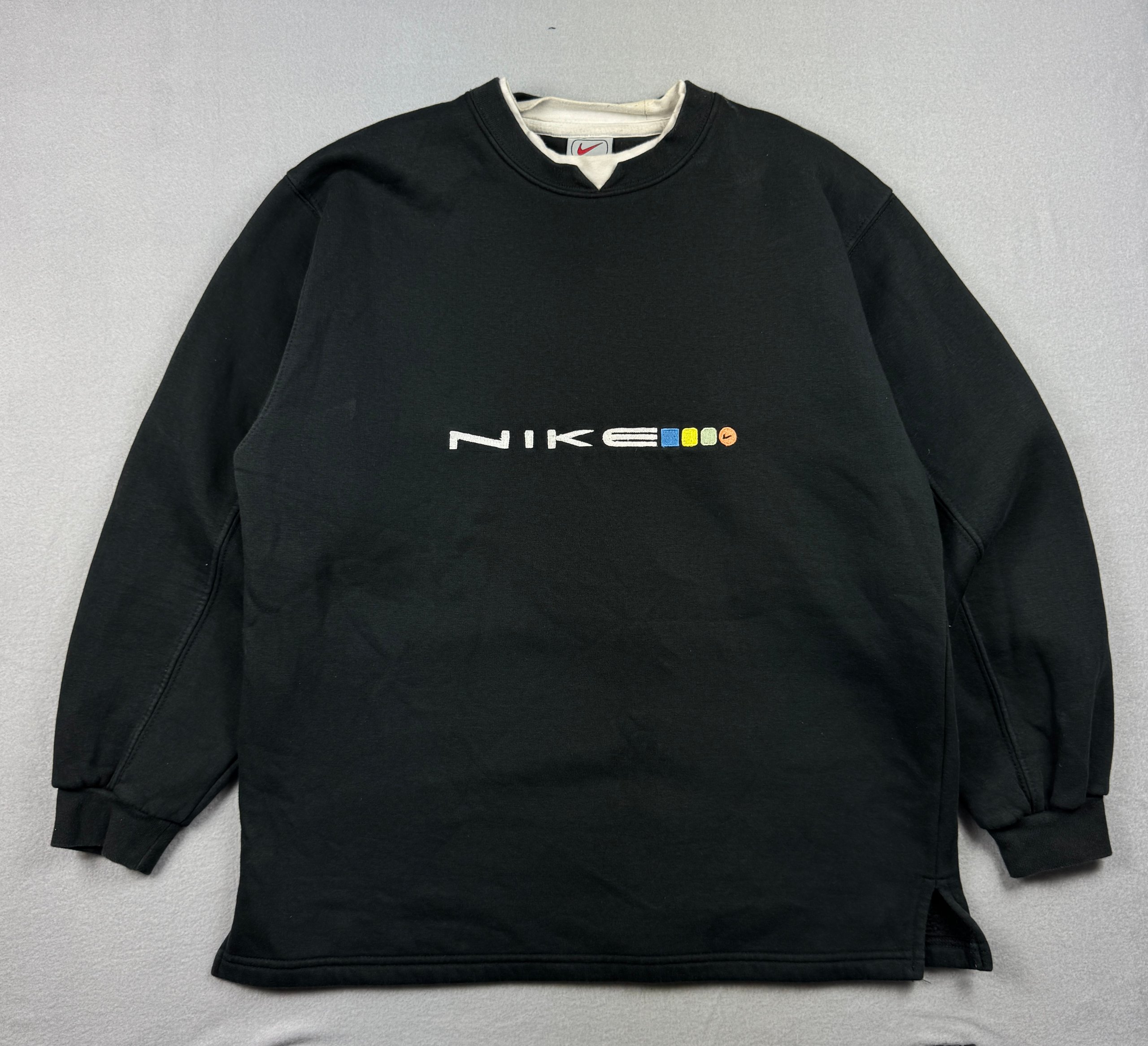 Nike Black Multi Logo Sweatshirt Medium Vintage Y2K Size M