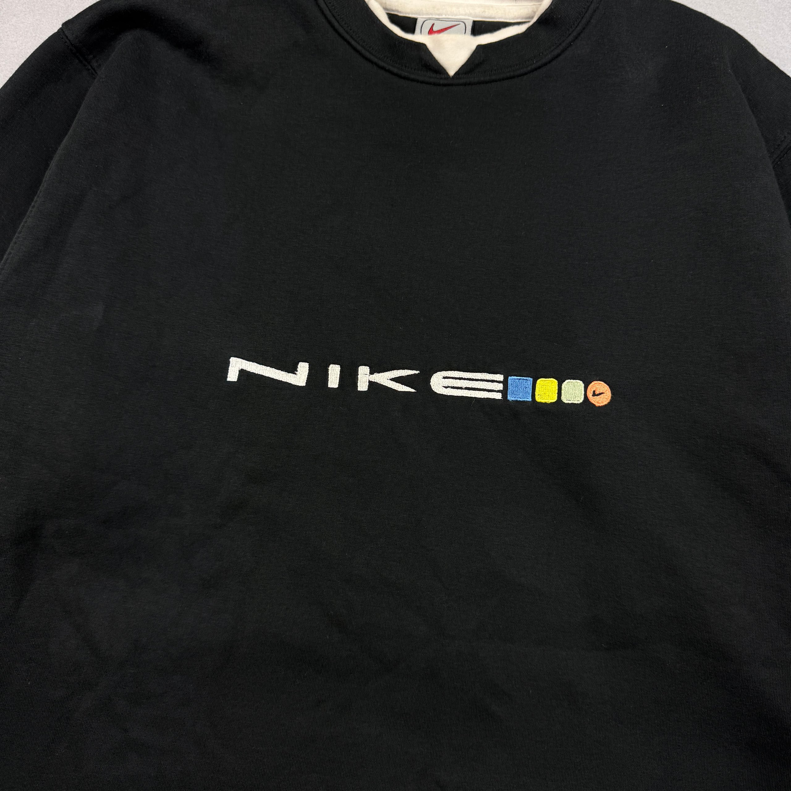 Nike Black Multi Logo Sweatshirt Medium Vintage Y2K Size M image 2