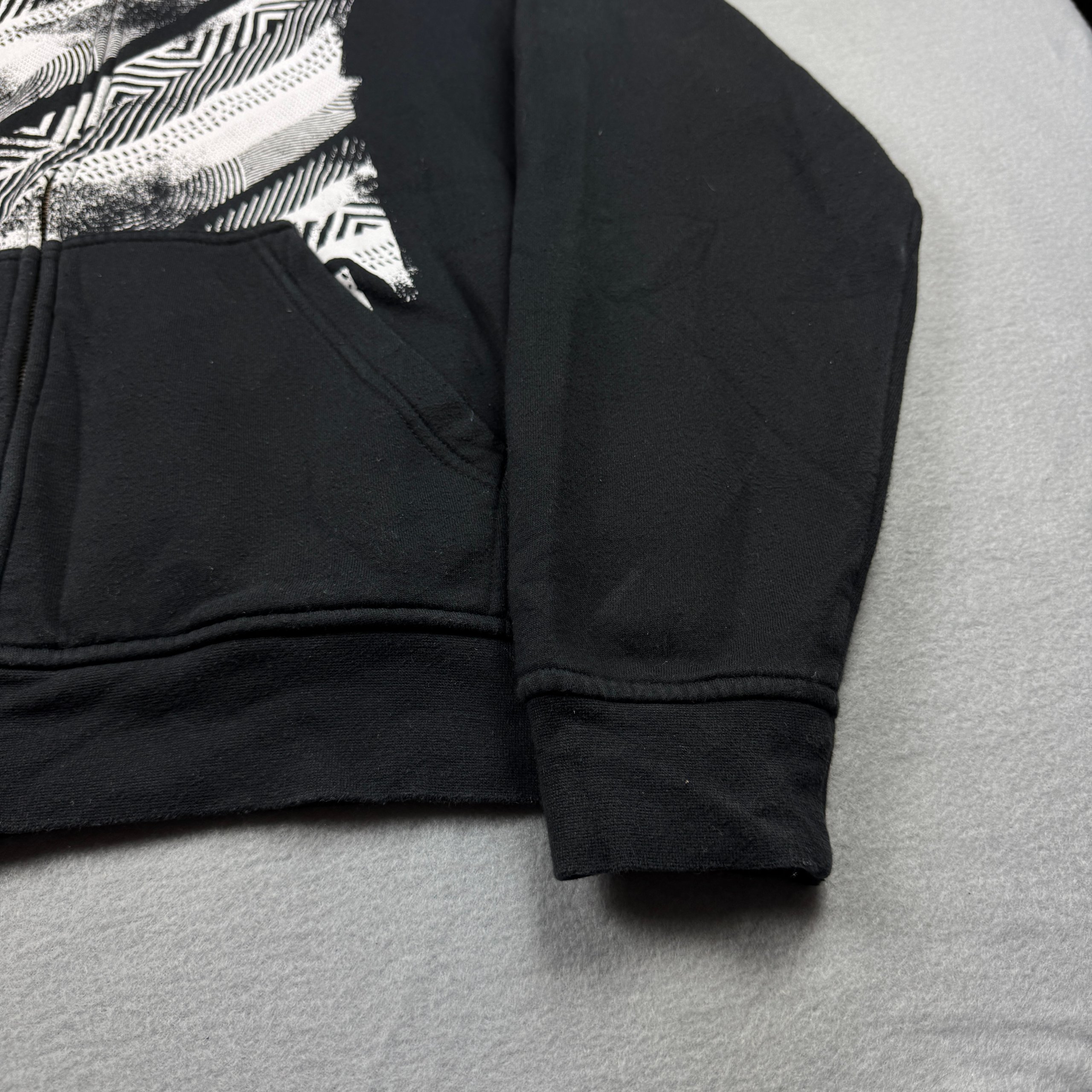 Billabong Black & White Graphic Zip Hoodie Medium Y2K Streetwear Size M image 3