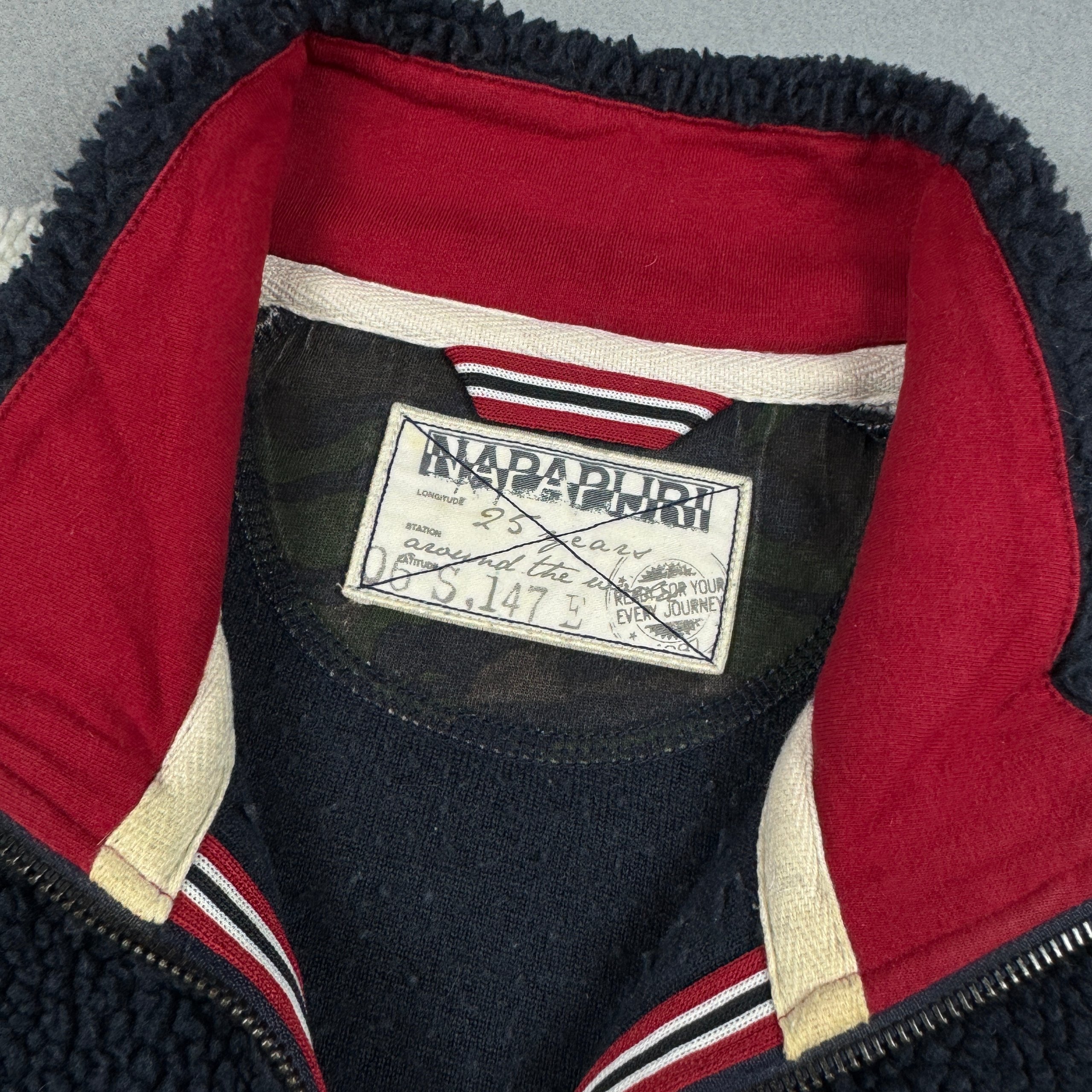 Men`s Napapijri Teddy Fleece Pullover Sweatshirt Large 25 Years Edition Size XL image 5
