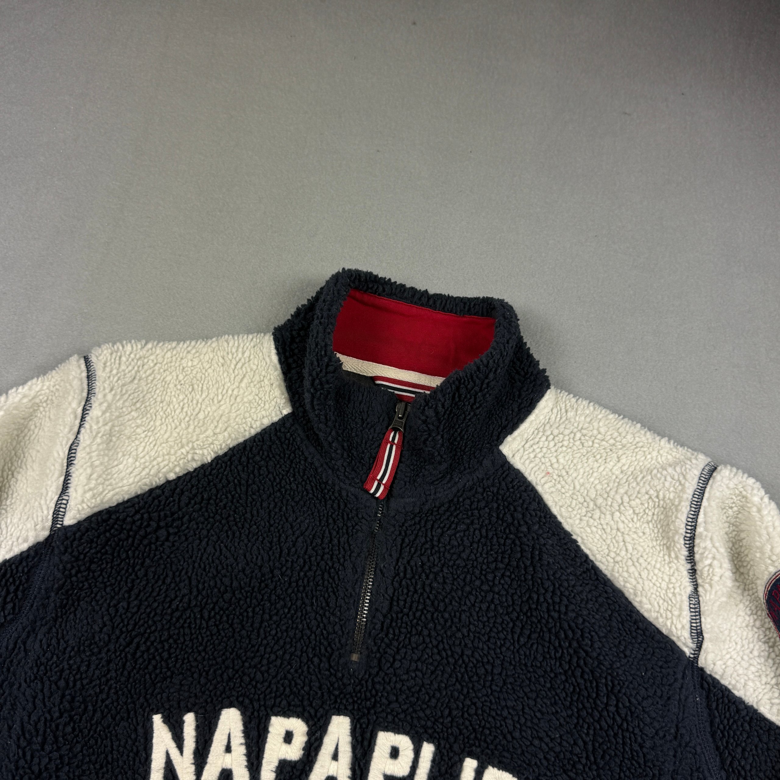 Men`s Napapijri Teddy Fleece Pullover Sweatshirt Large 25 Years Edition Size XL image 7