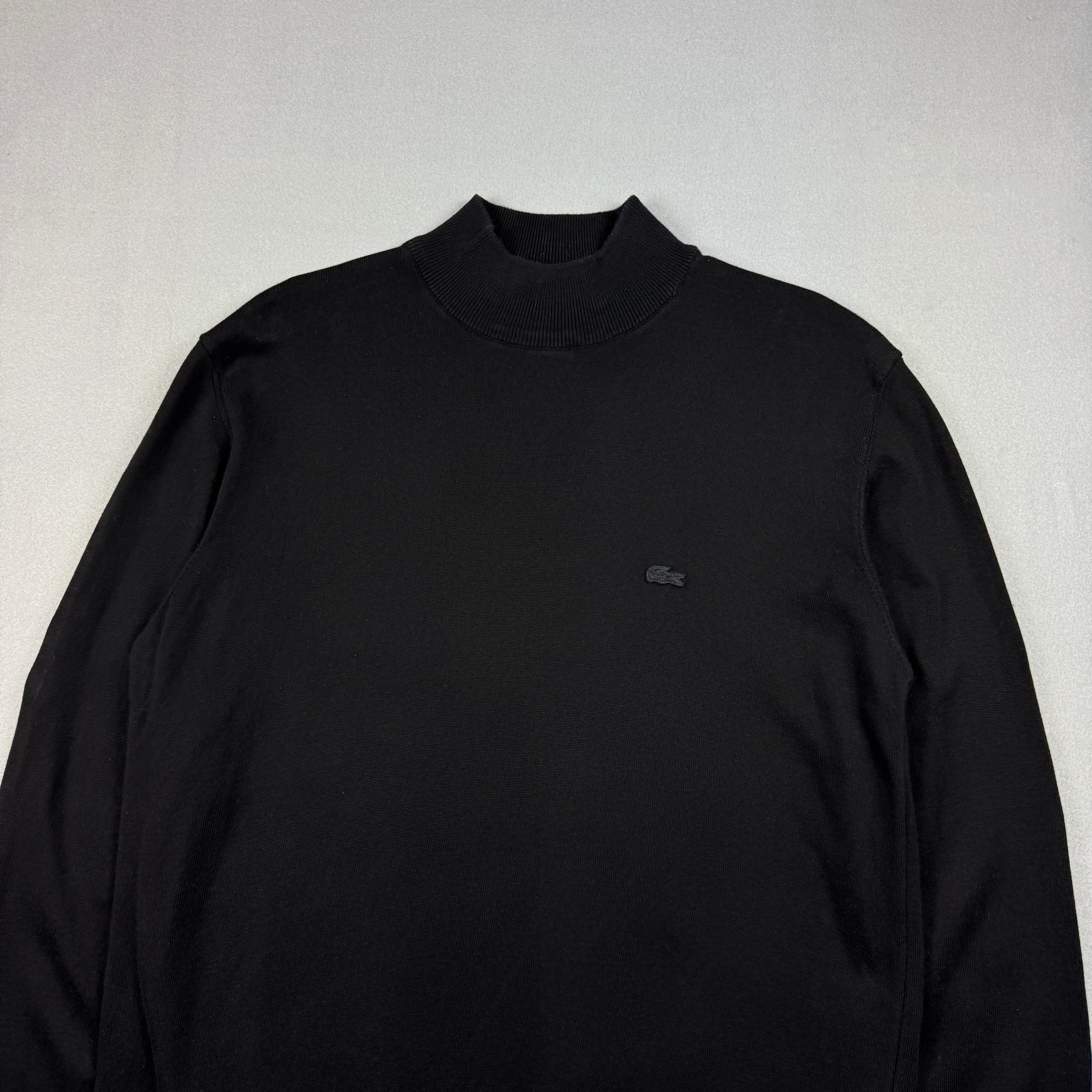 Men`s Lacoste Black Turtleneck Slim fit Jumper Sweater Cotton Size XL-XXL image 2