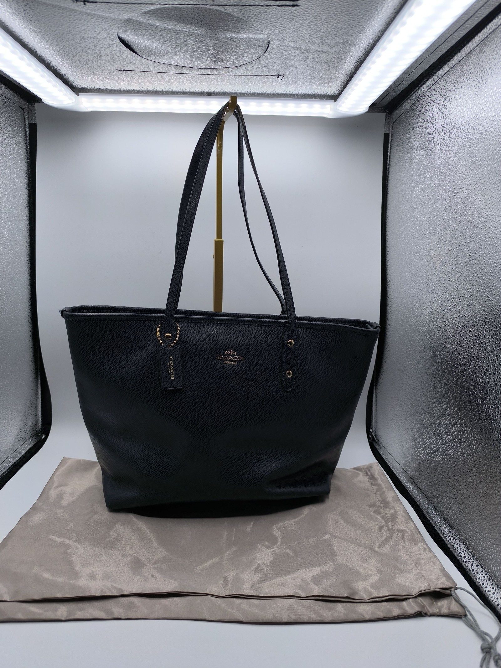 Coach Black Leather Tote Bag
