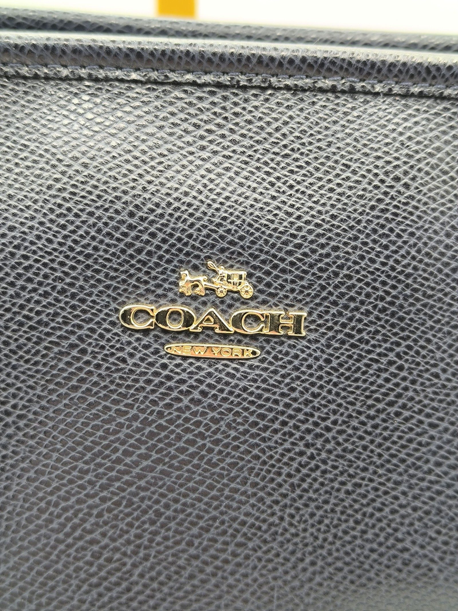 Coach Black Leather Tote Bag image 2