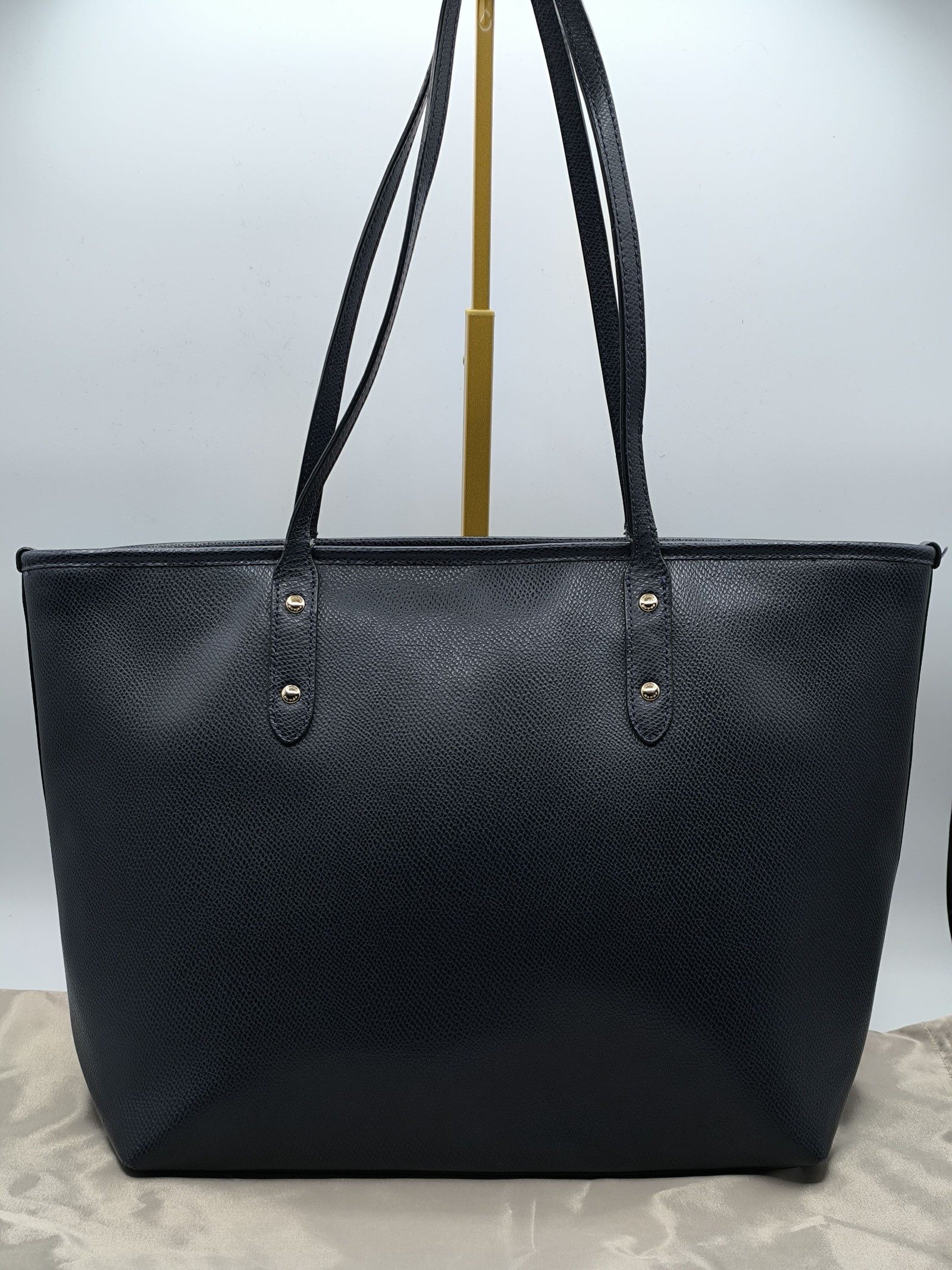 Coach Black Leather Tote Bag image 5