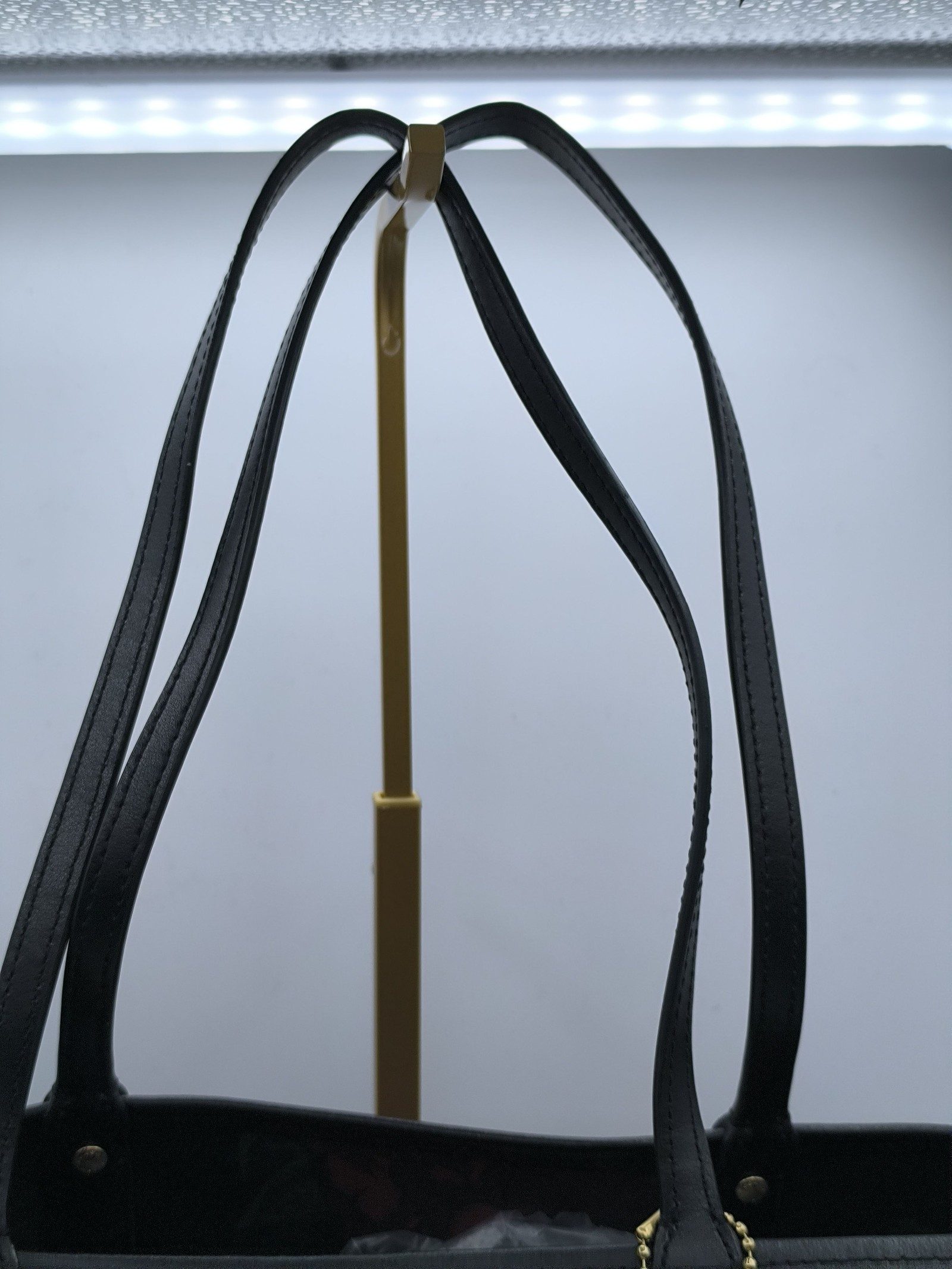 Coach Black Leather Tote Bag Gold Logo image 5