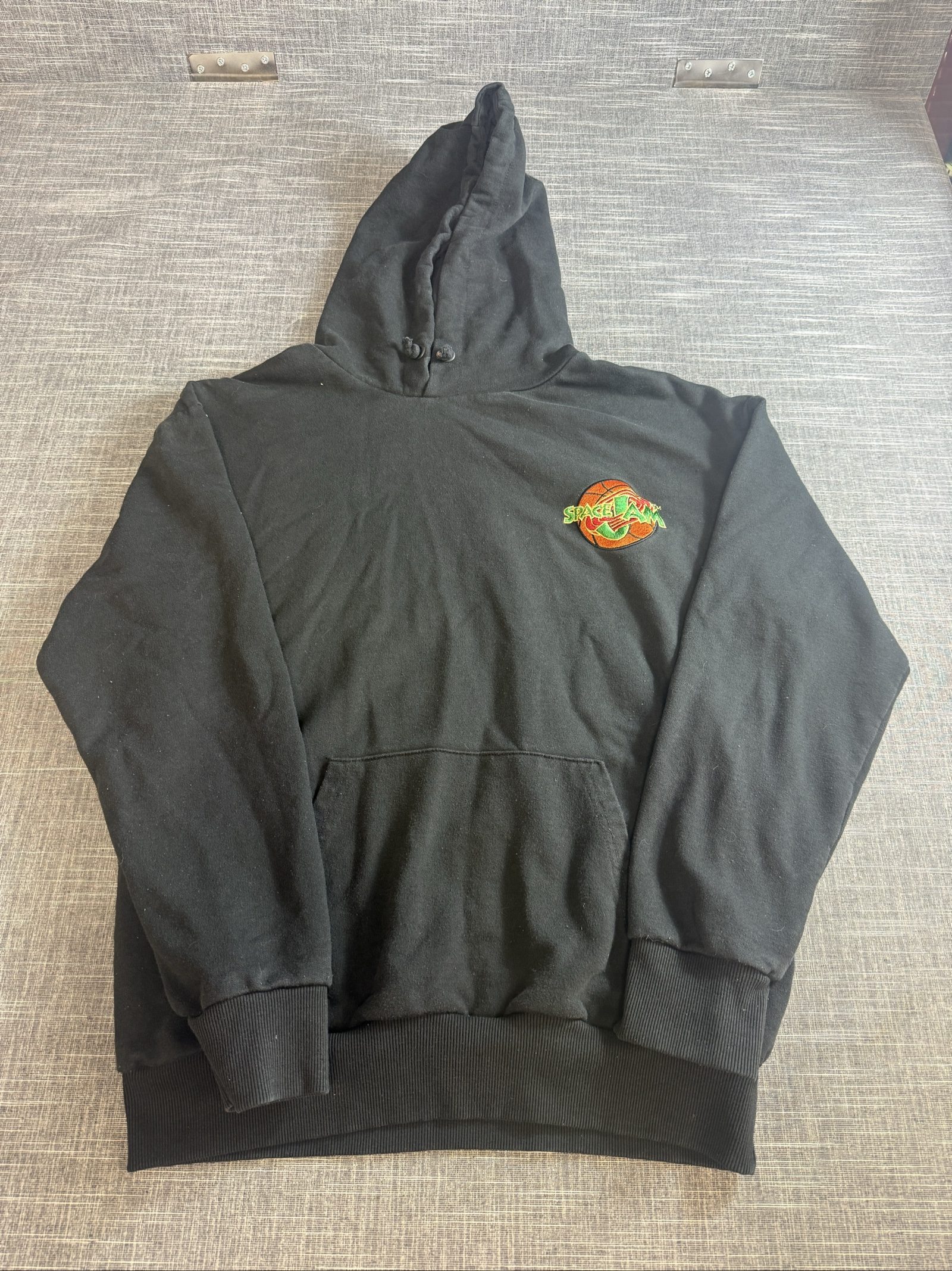 Space Jam Men’s Black Hoodie Large Embroidered Logo