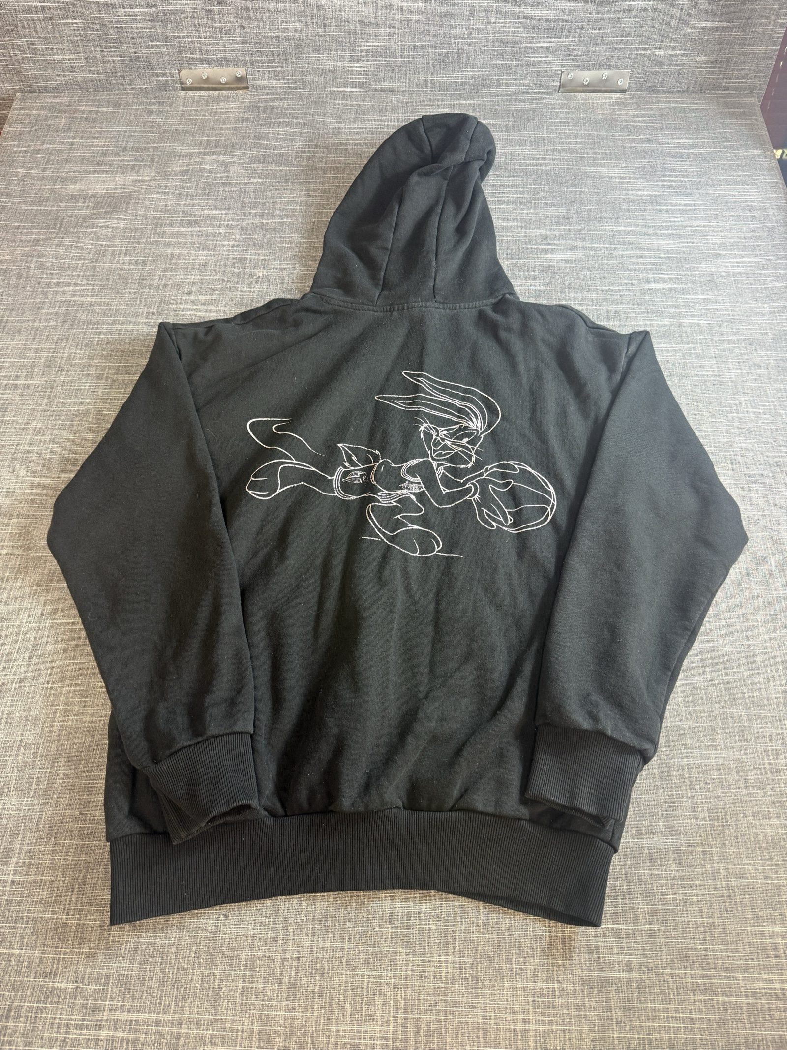 Space Jam Men’s Black Hoodie Large Embroidered Logo image 5