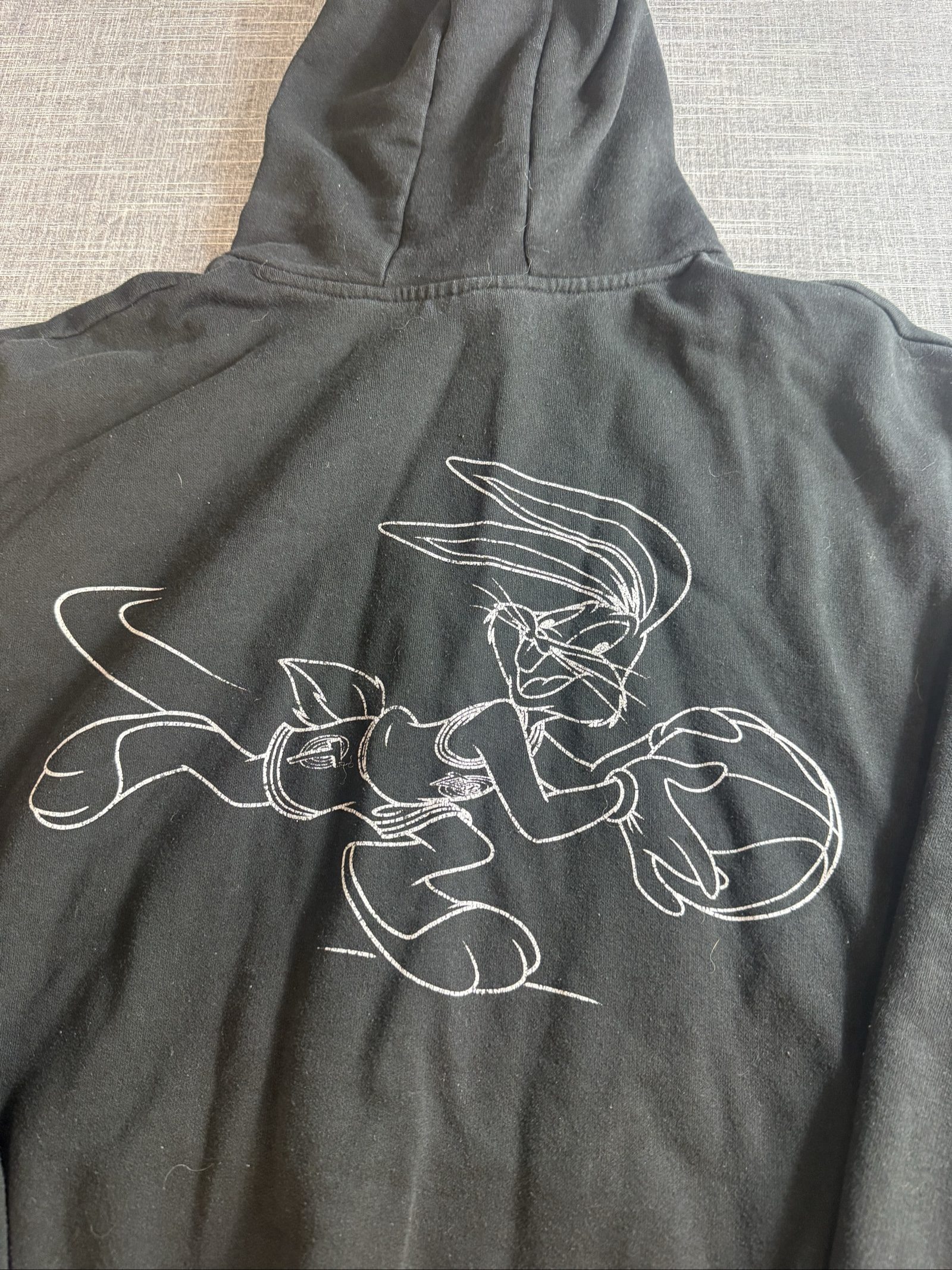 Space Jam Men’s Black Hoodie Large Embroidered Logo image 6