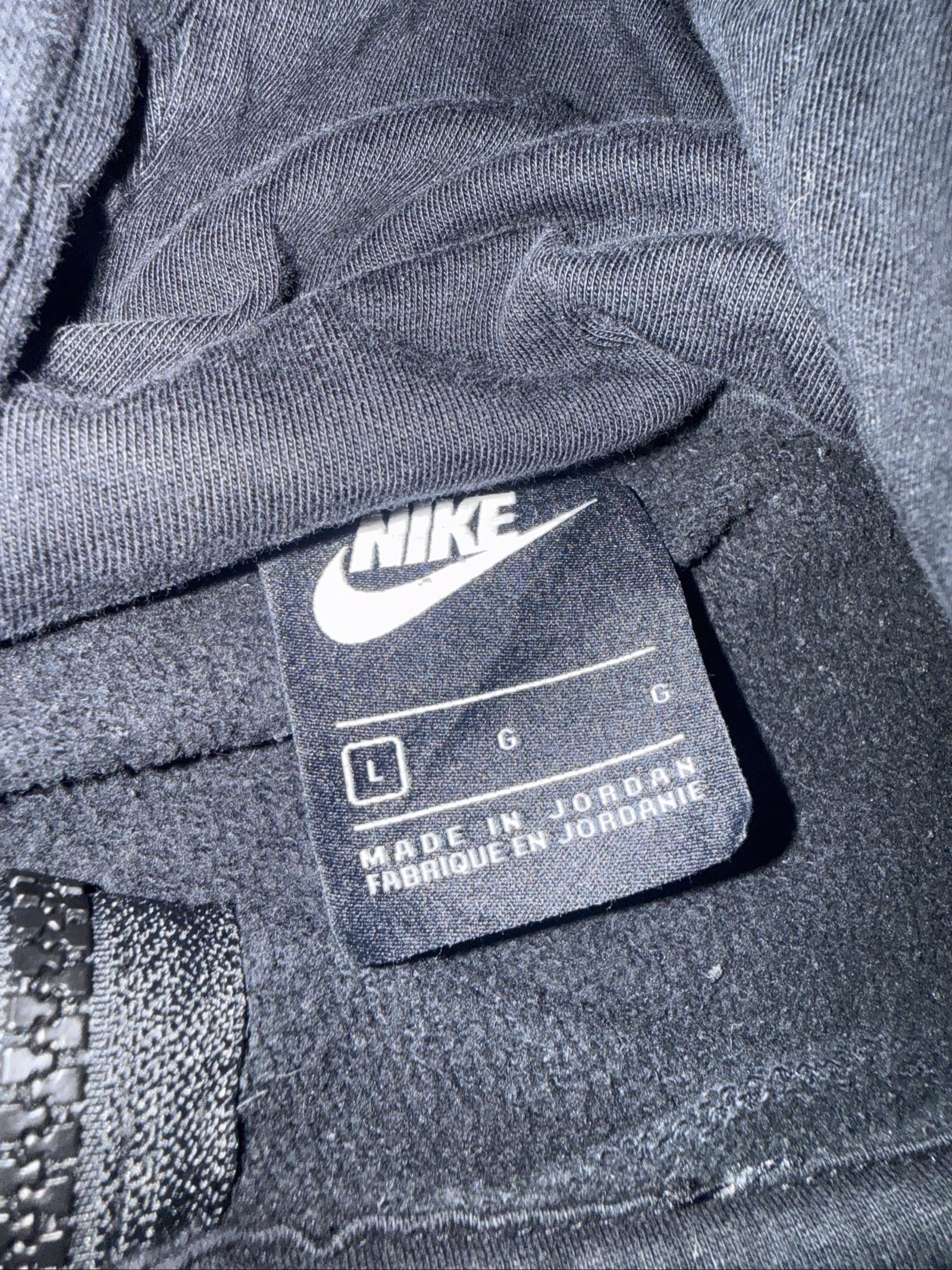 Nike Men's Black Full Zip Hoodie Large Made in Jordan Cotton Polyester image 3