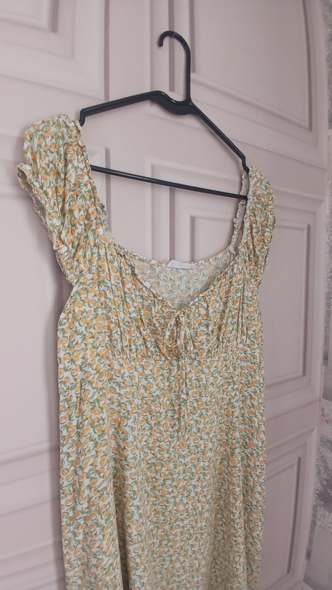 Yellow & Green Floral Summer Lemon Dress Size 16 image 3