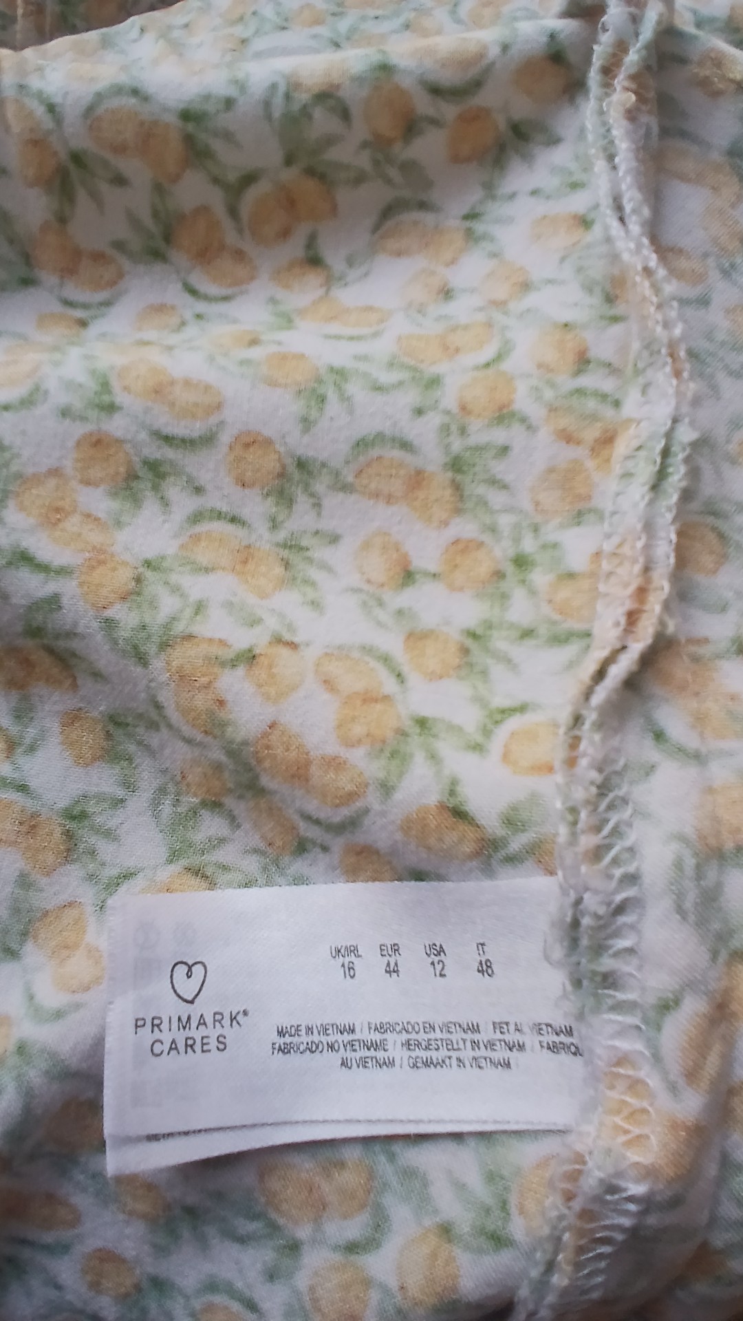 Yellow & Green Floral Summer Lemon Dress Size 16 image 7