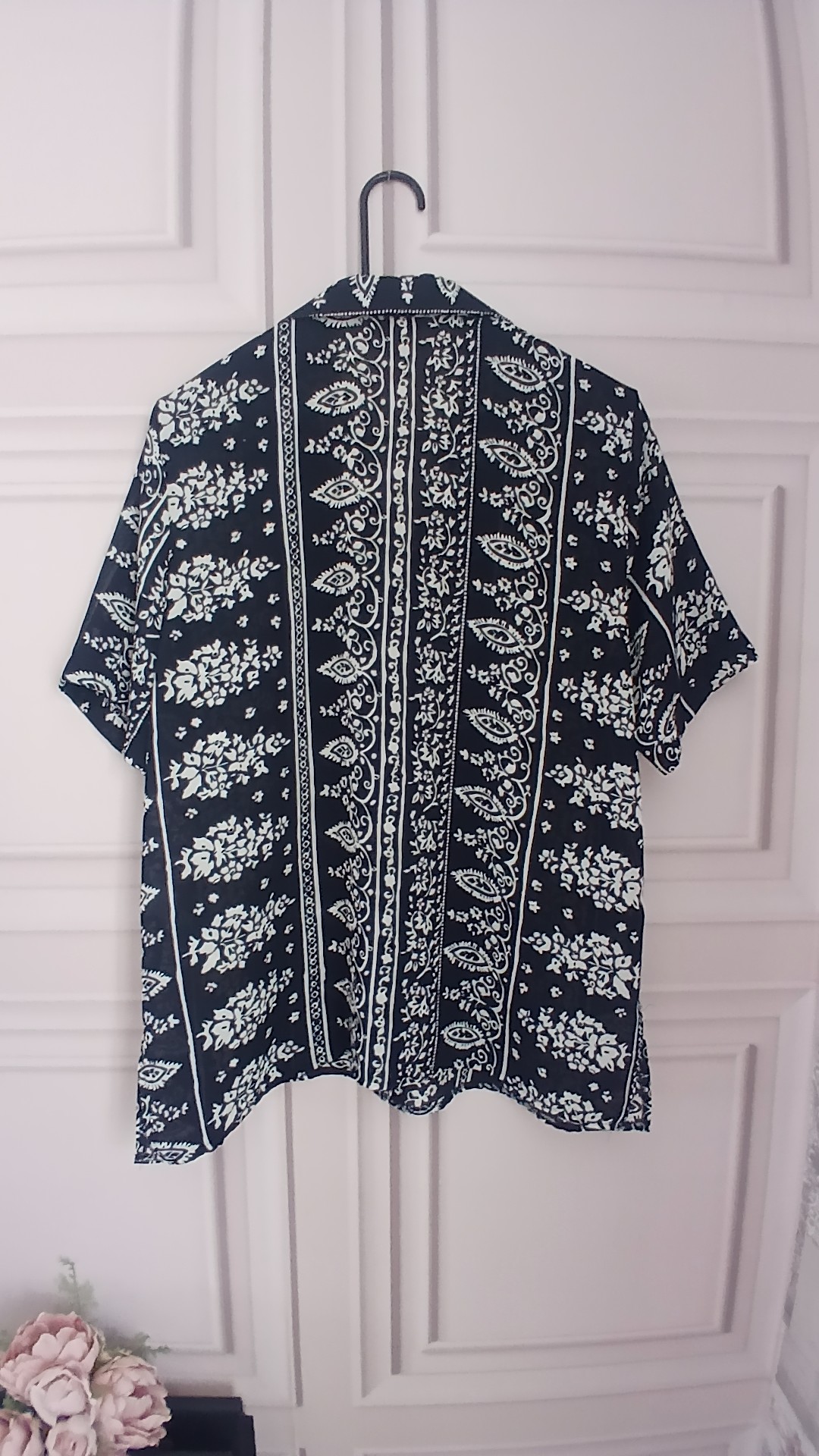 Hamells Navy & White Floral Button-Up Shirt 14 UK image 3