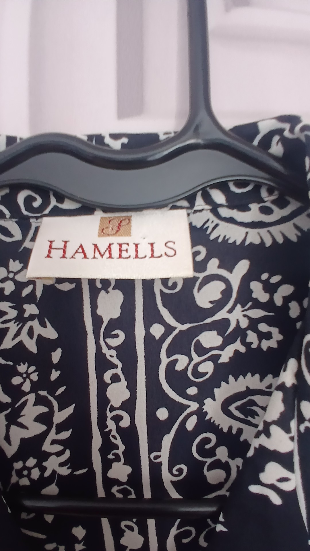 Hamells Navy & White Floral Button-Up Shirt 14 UK image 4