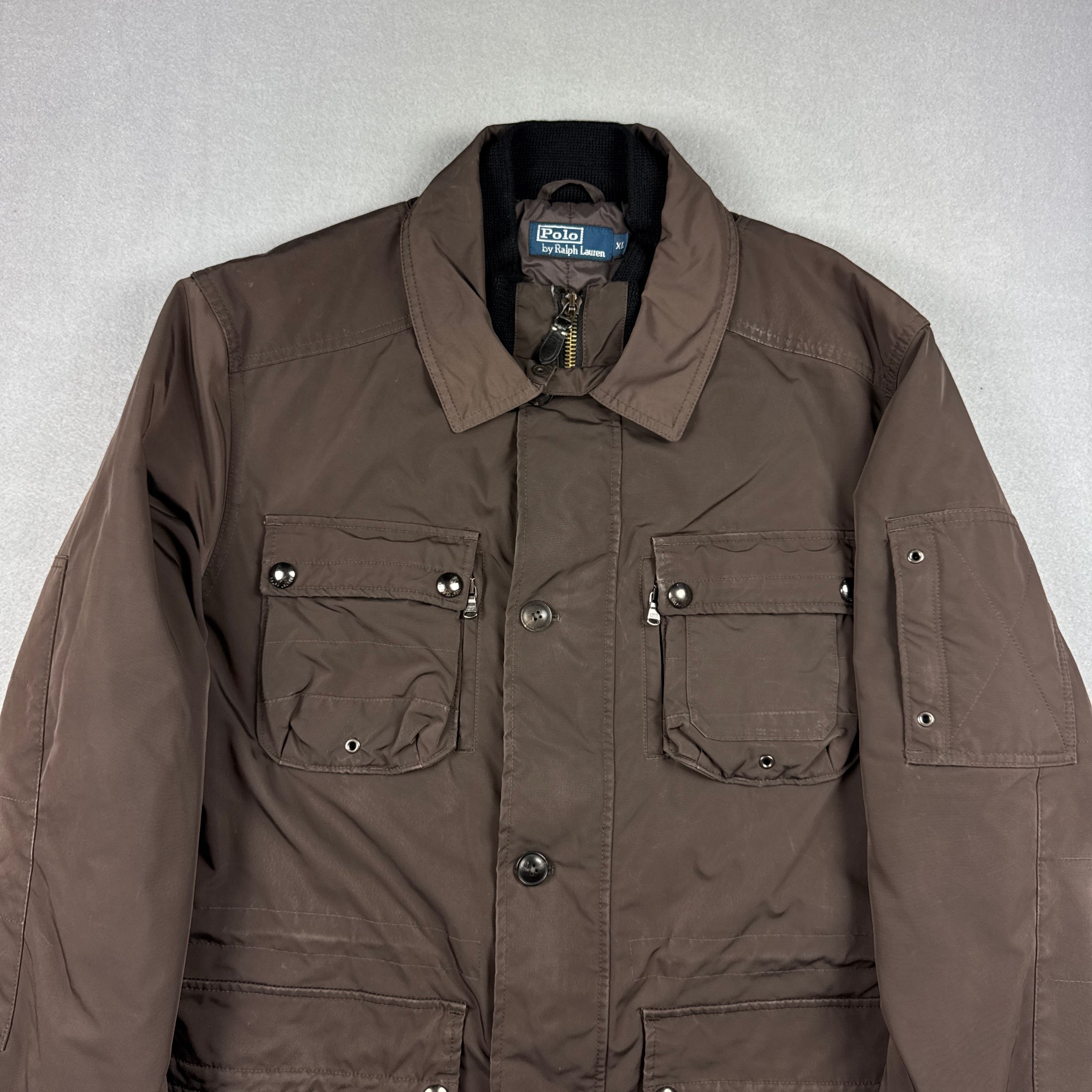 Polo by Ralph Lauren Brown Men's Multipocket Military Nylon Jacket Size XL image 4
