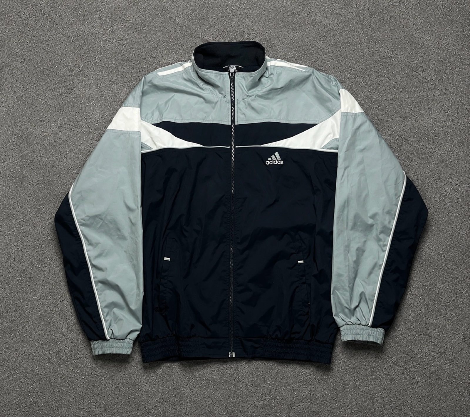 Adidas Track Jacket Hombre Colorblock Black Grey White Talla XL