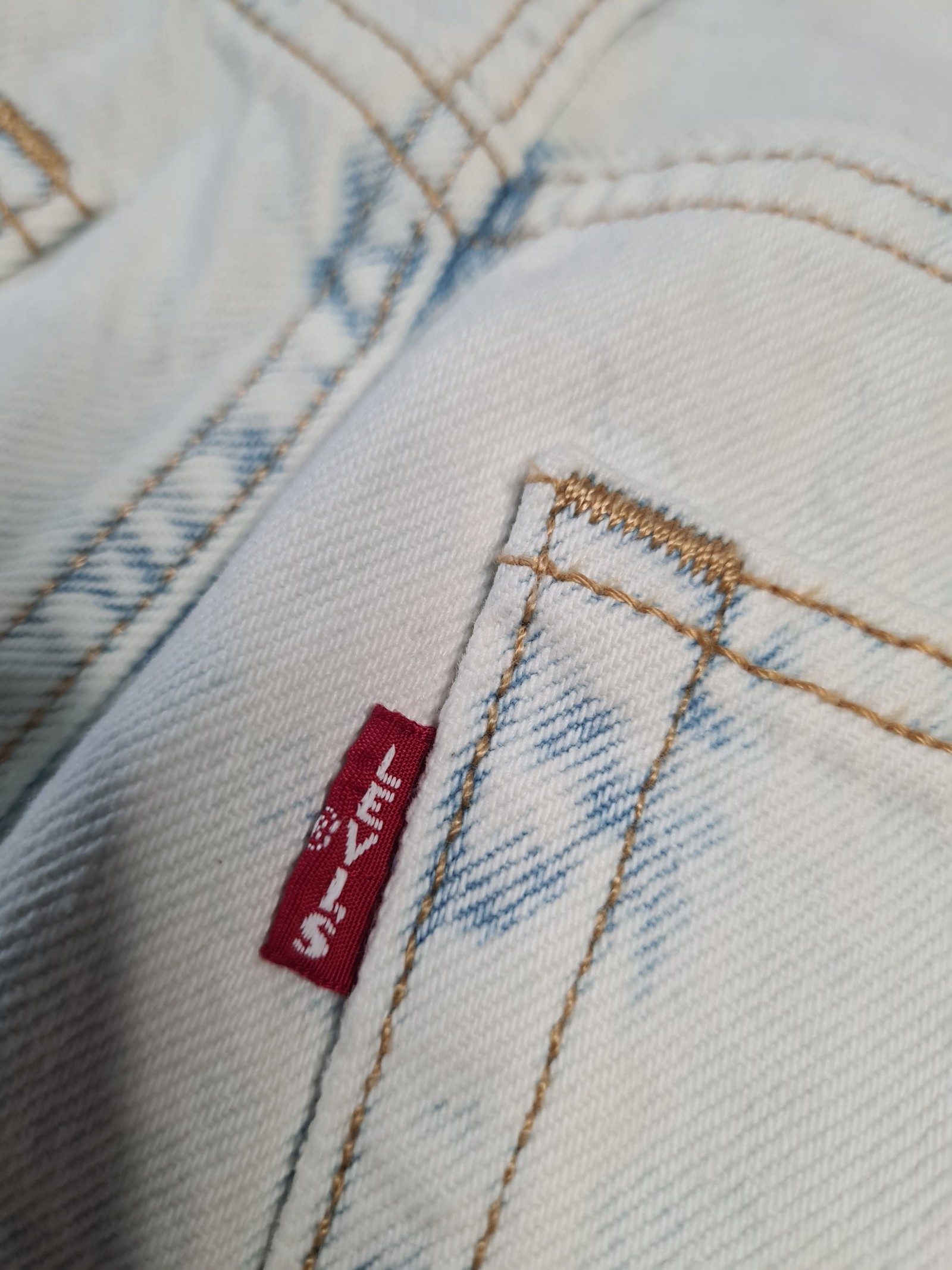 Levi's 501 Big E Men's Jeans W30 L31 White Blue Wash 1122 image 4