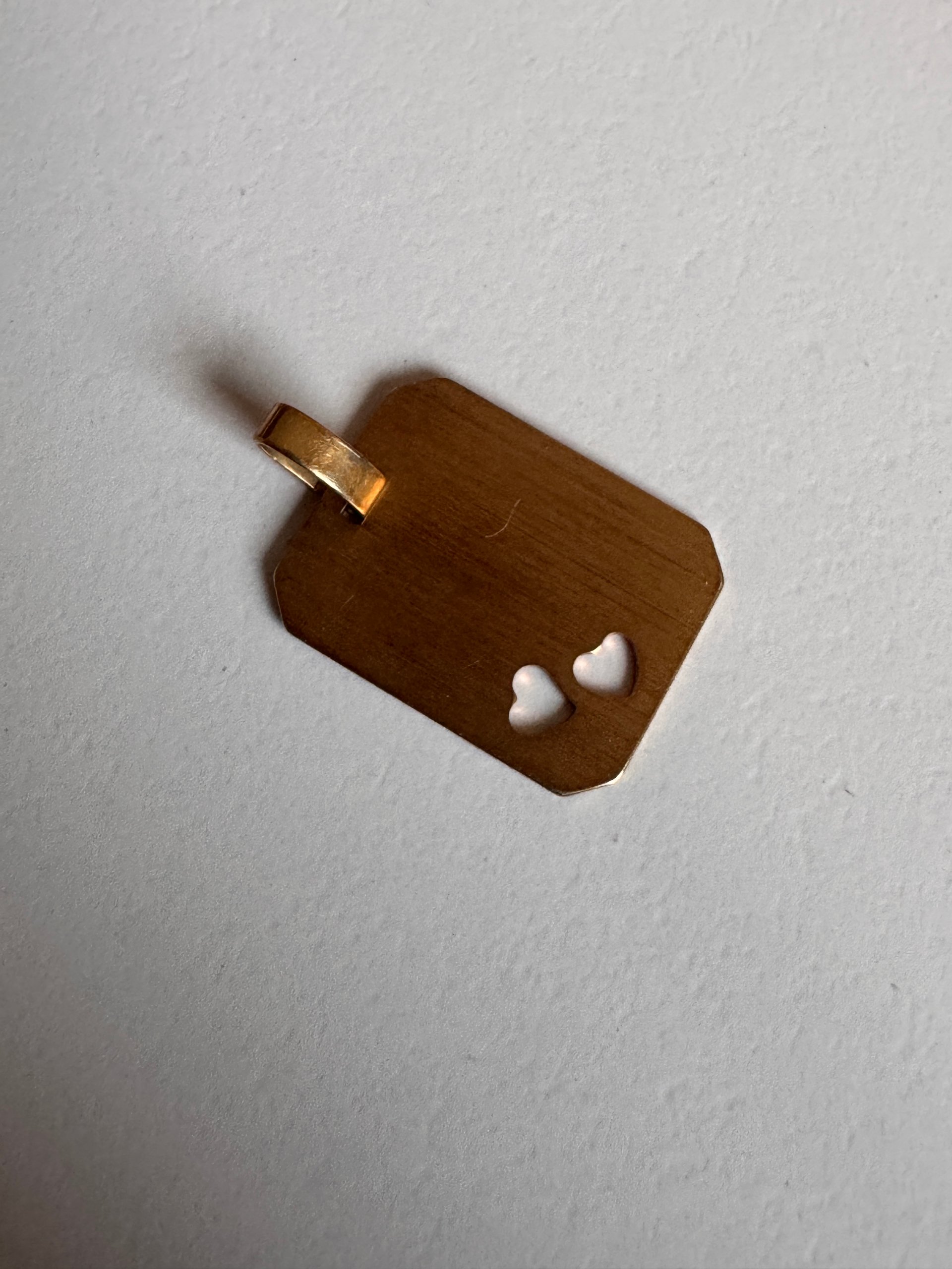 Vintage Gold Tone Heart Cutout Rectangular Pendant image 8