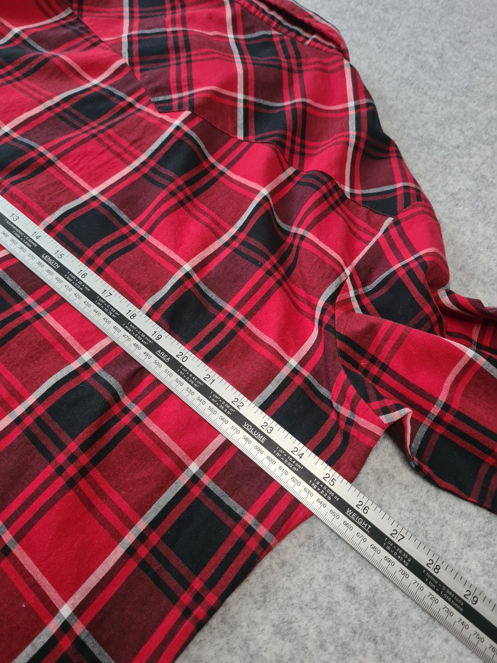 Wrangler Men's Red Black Plaid Shirt Pearl Snap XL Western 1118 image 7