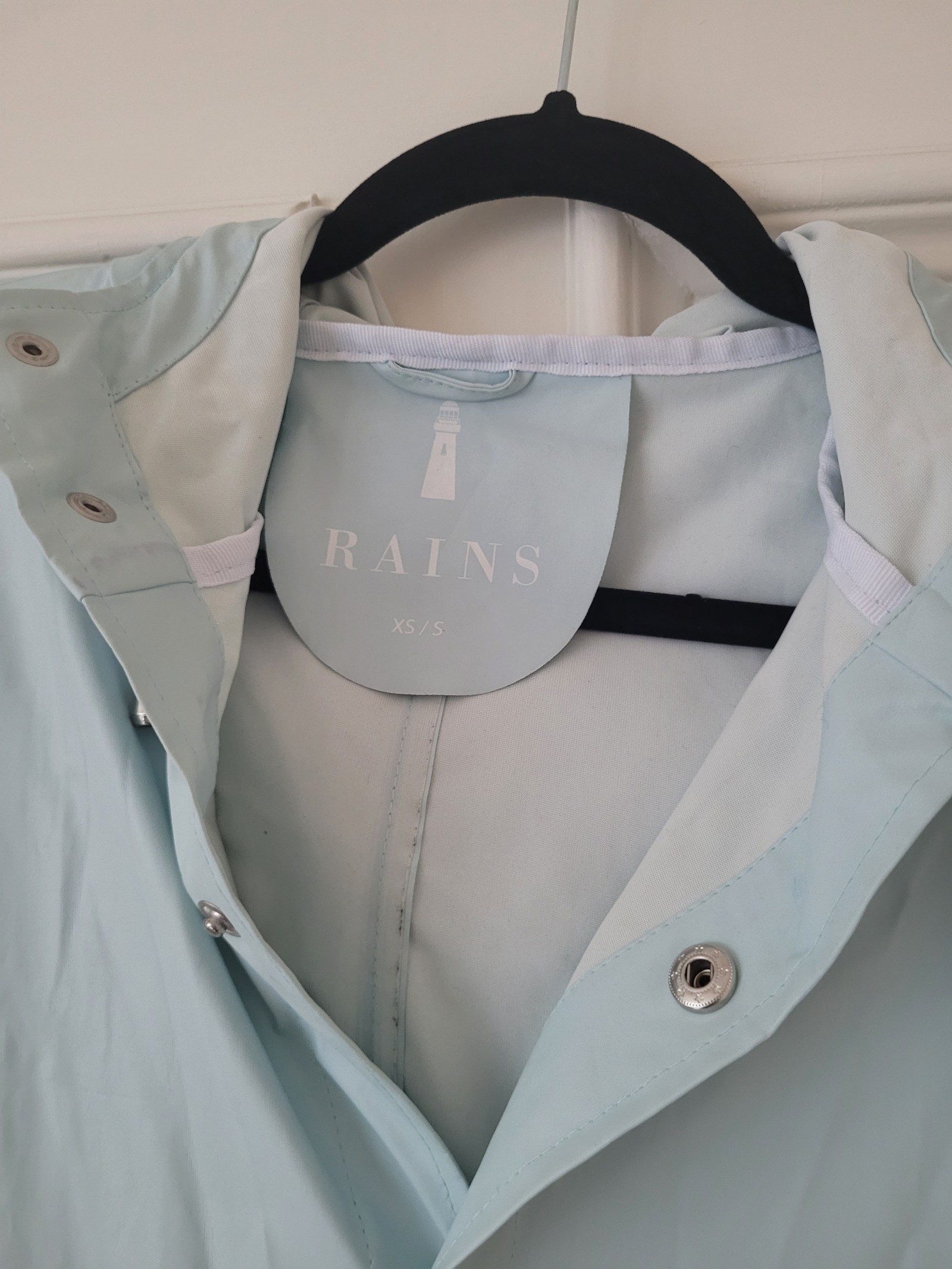 Rains Women's Light Blue Waterproof Raincoat XS/S image 3