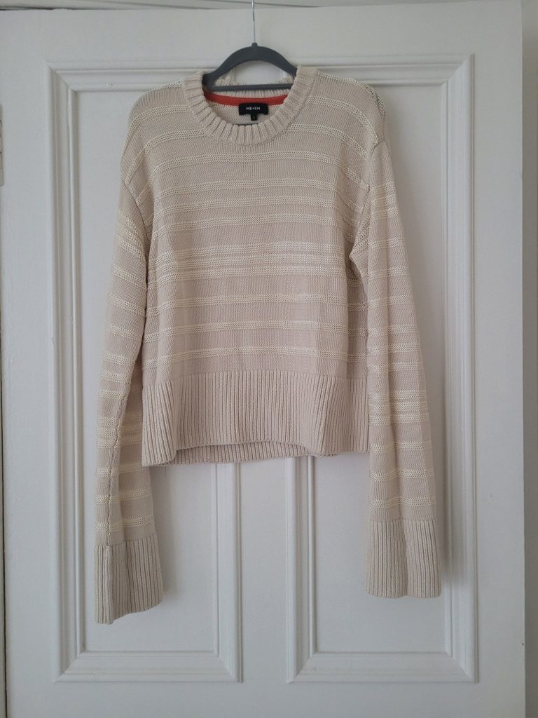 ME+EM Women Beige Stripe Knit Jumper Small