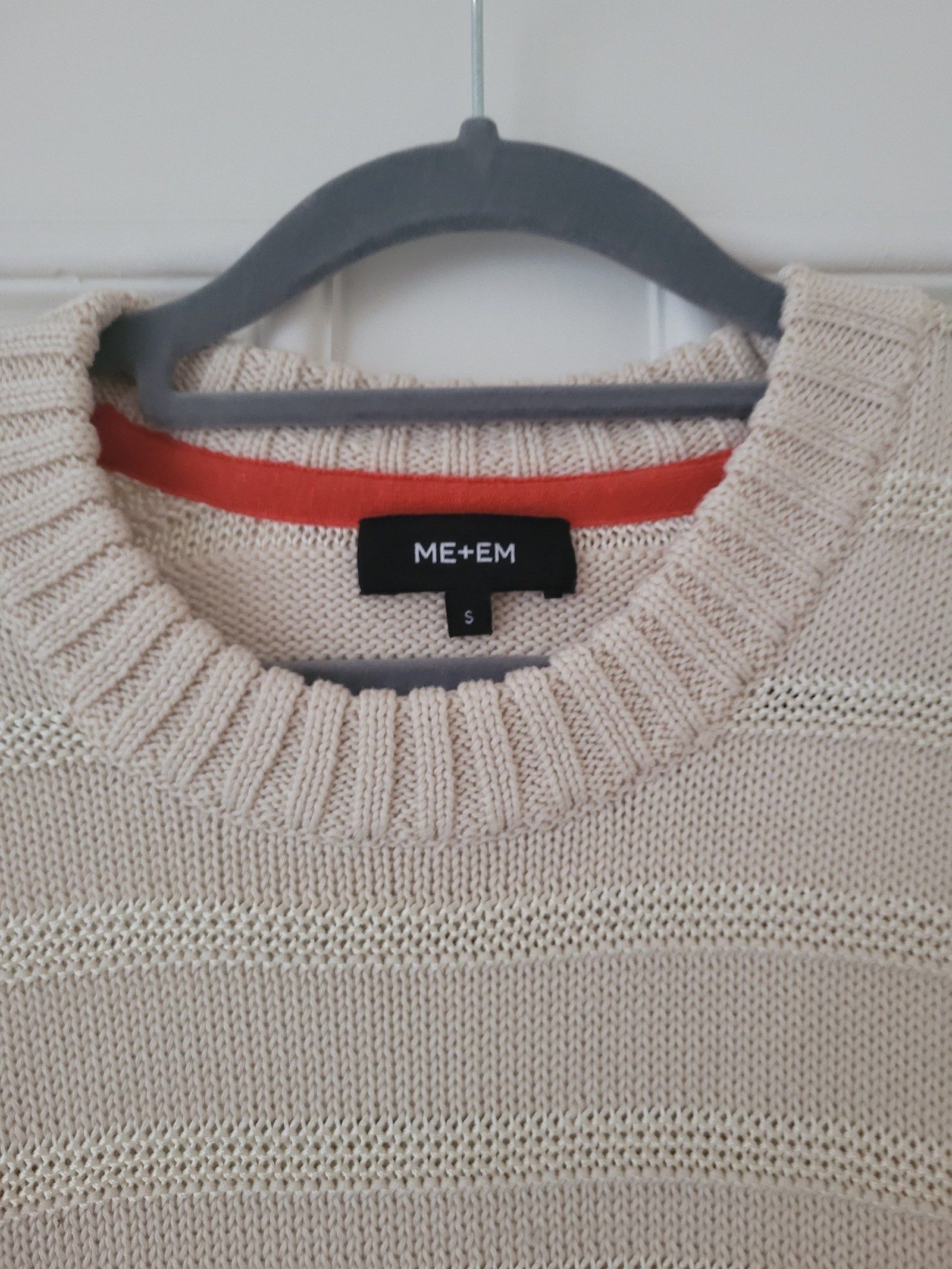 ME+EM Women Beige Stripe Knit Jumper Small image 2