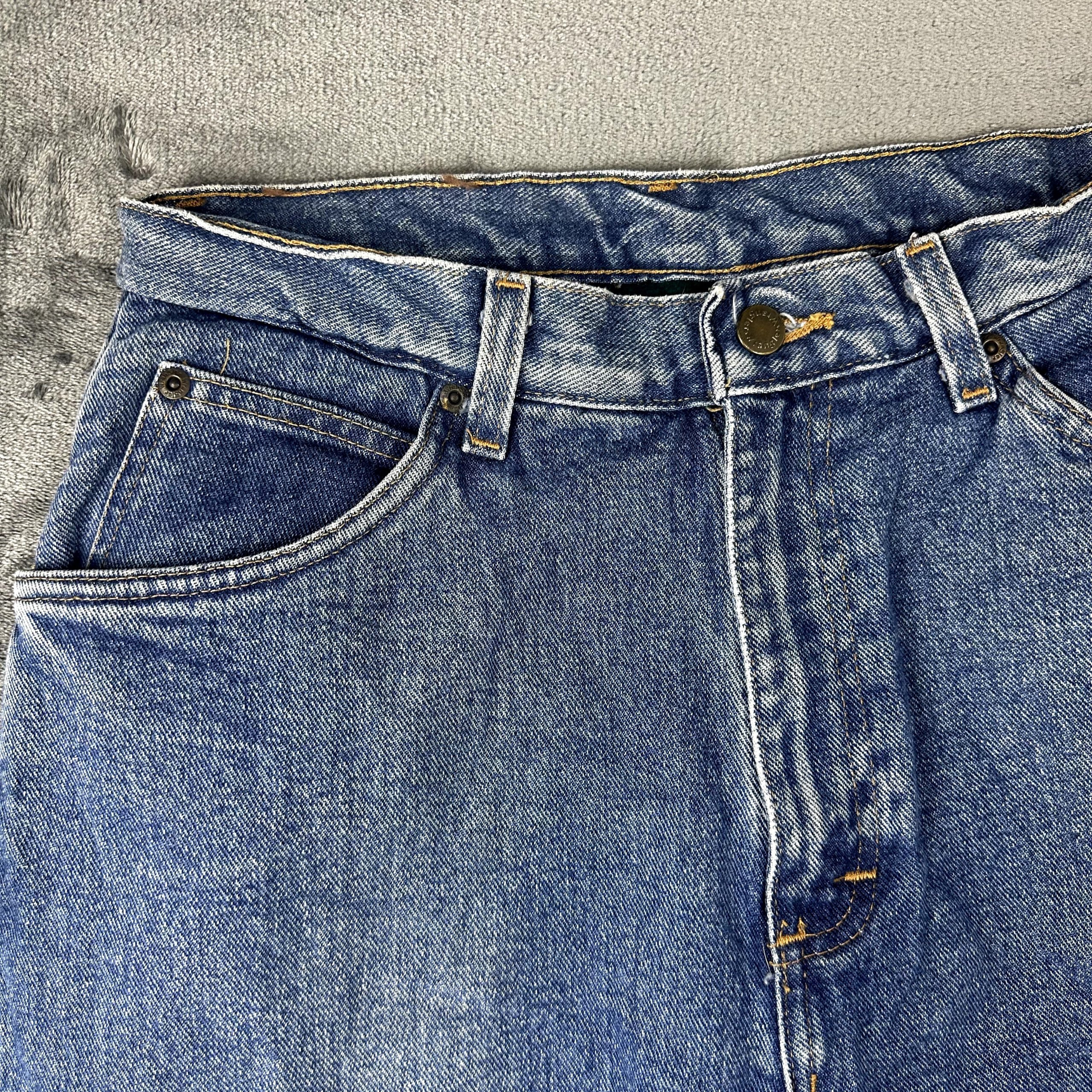 Vintage Wrangler Fleece Lined Jeans Straight Leg Blue Denim Workwear Skater image 8