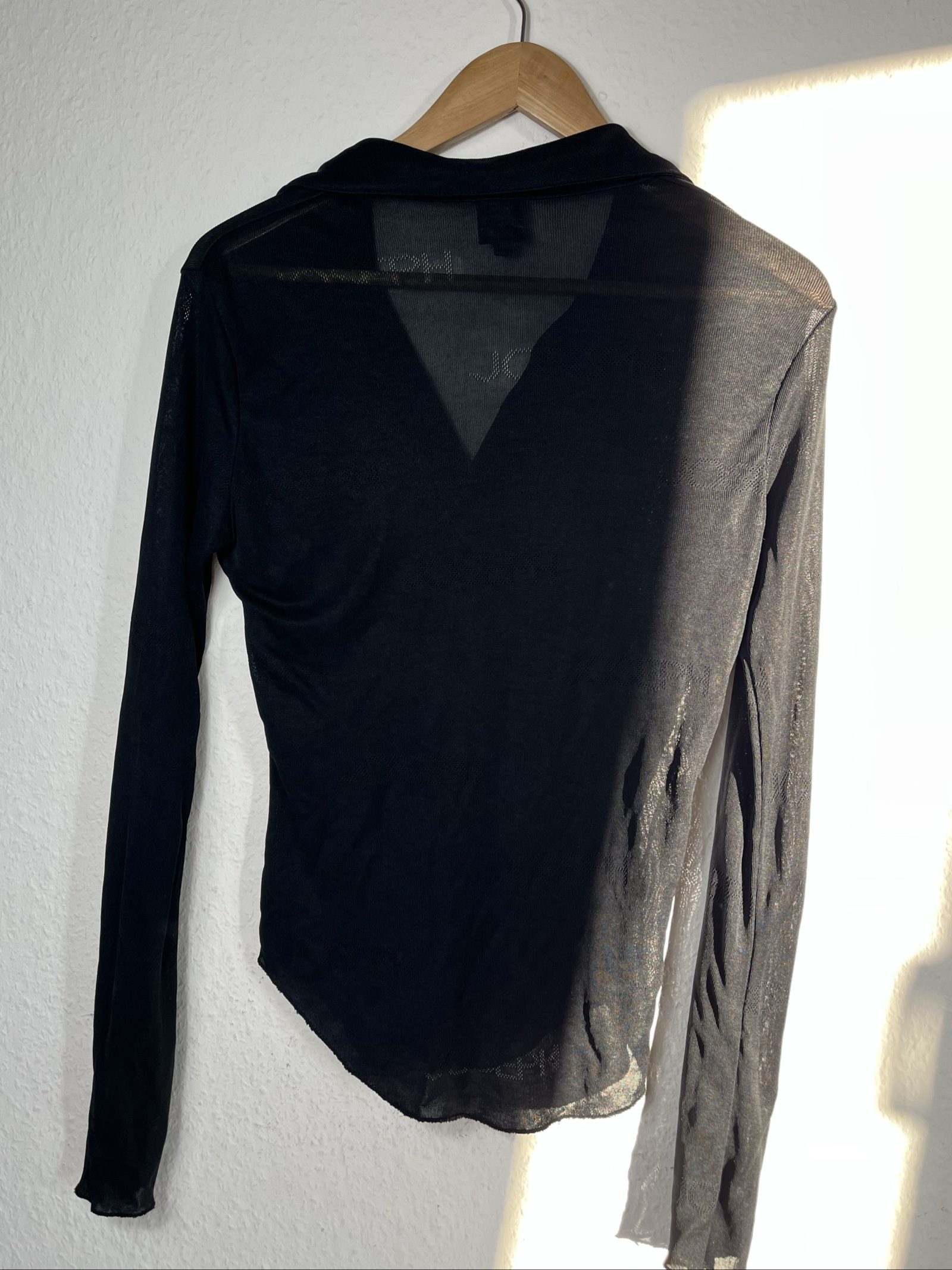 Joseph pointelle knit sheer top allover logo print 90s vintage quiet luxury image 4