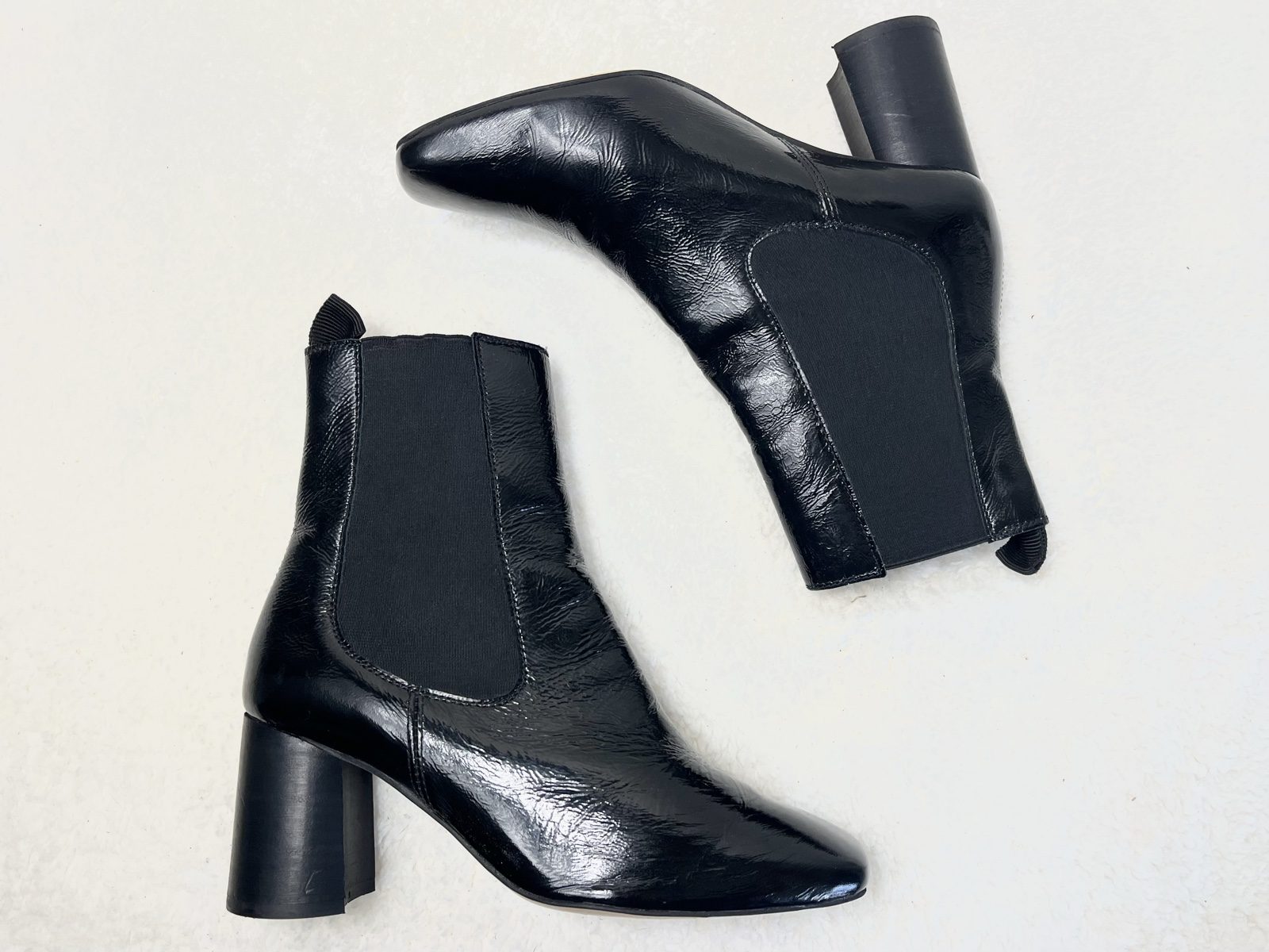 Patent Leather Square-Toe Ankle Boots Karree Lackstiefel Lackleder Avantgarde 36 image 2