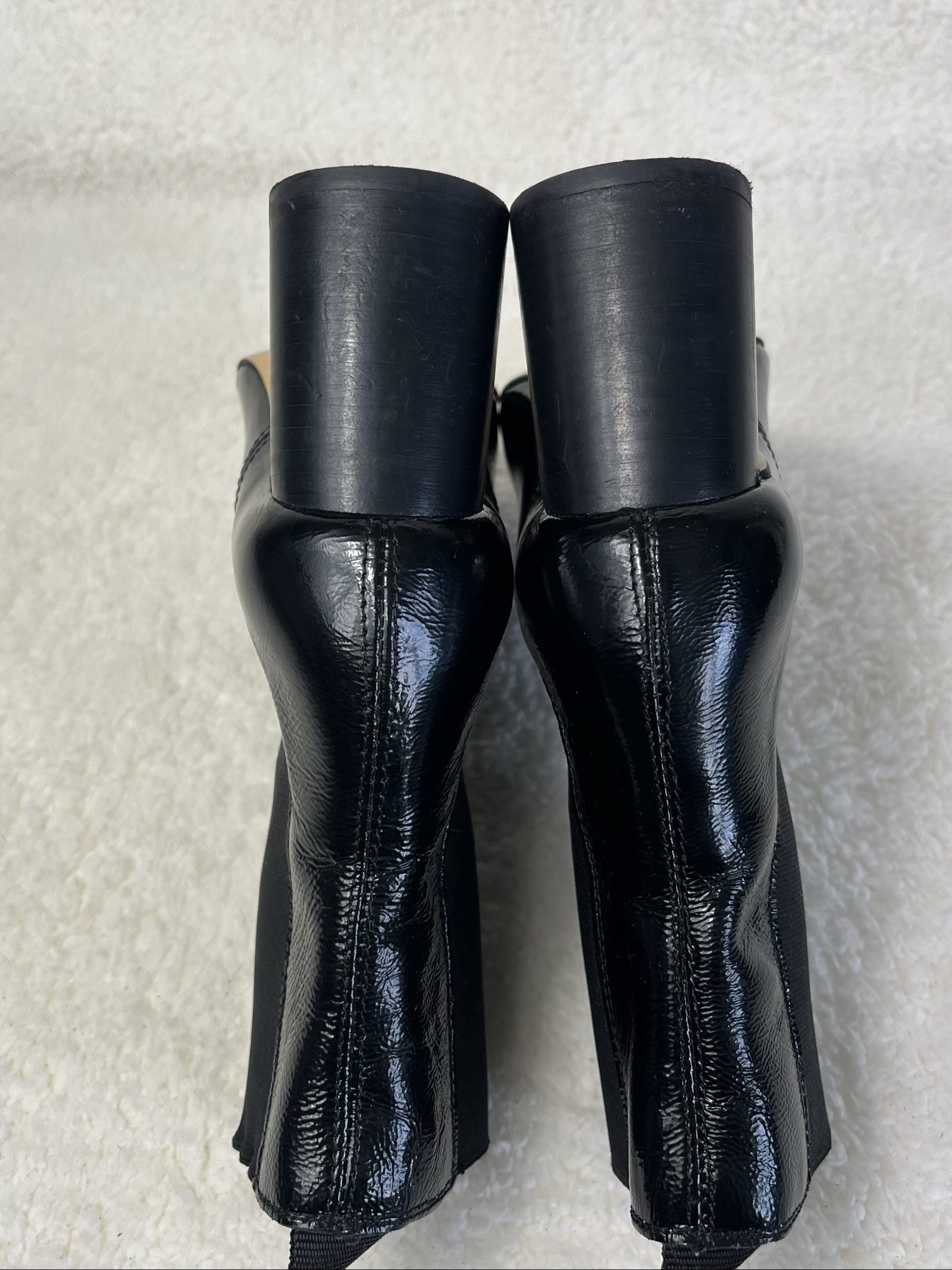 Patent Leather Square-Toe Ankle Boots Karree Lackstiefel Lackleder Avantgarde 36 image 7