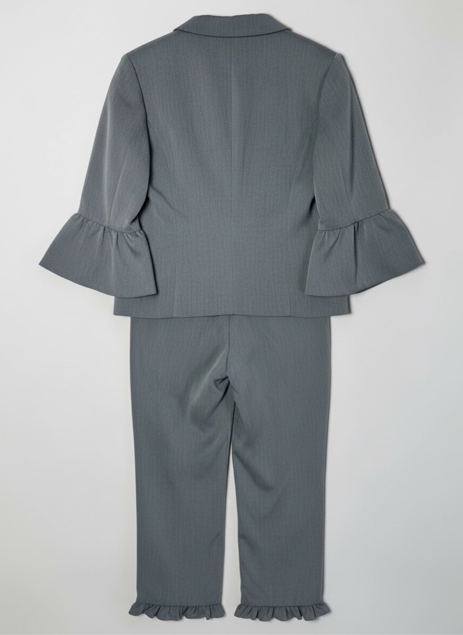 2NDDAY ruffled suit set low waist 7/8 capri scandi tailored M/L image 2