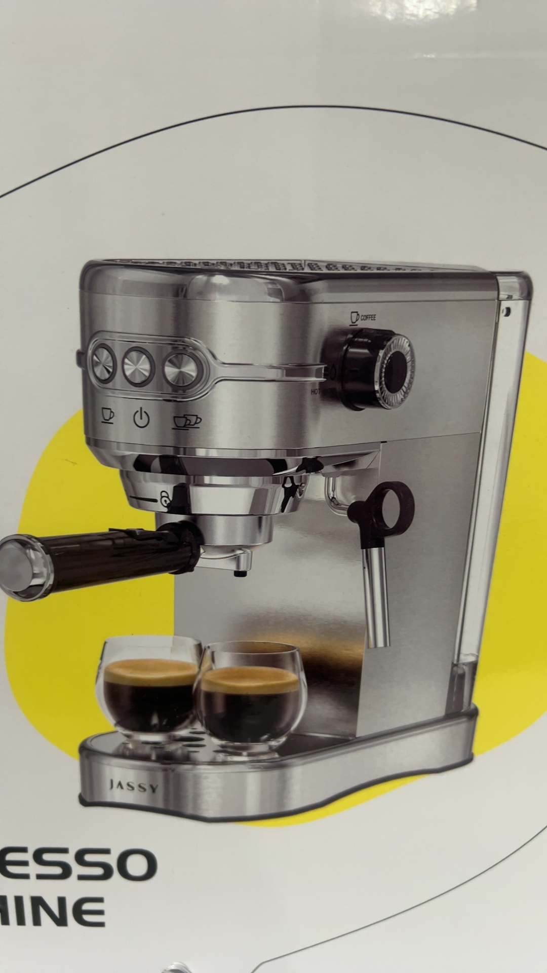 Jassy Stainless Steel Espresso Machine JS-105 Silver New