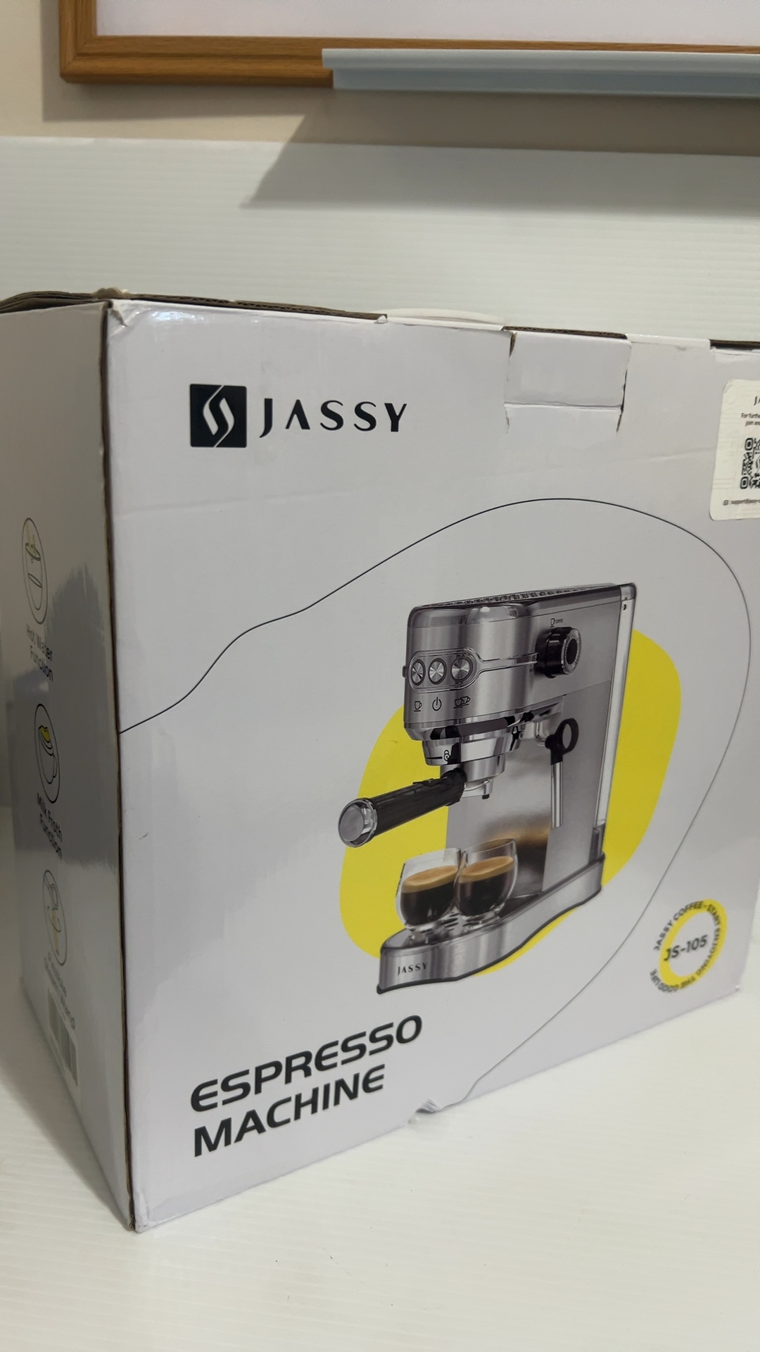 Jassy Stainless Steel Espresso Machine JS-105 Silver New image 2