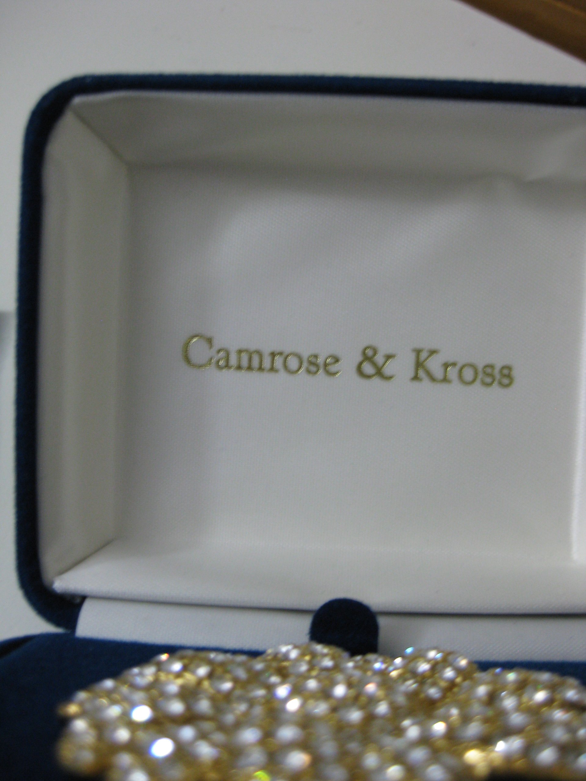 Camrose & Kross Gold Tone & Clear Crystal Flower Brooch image 4