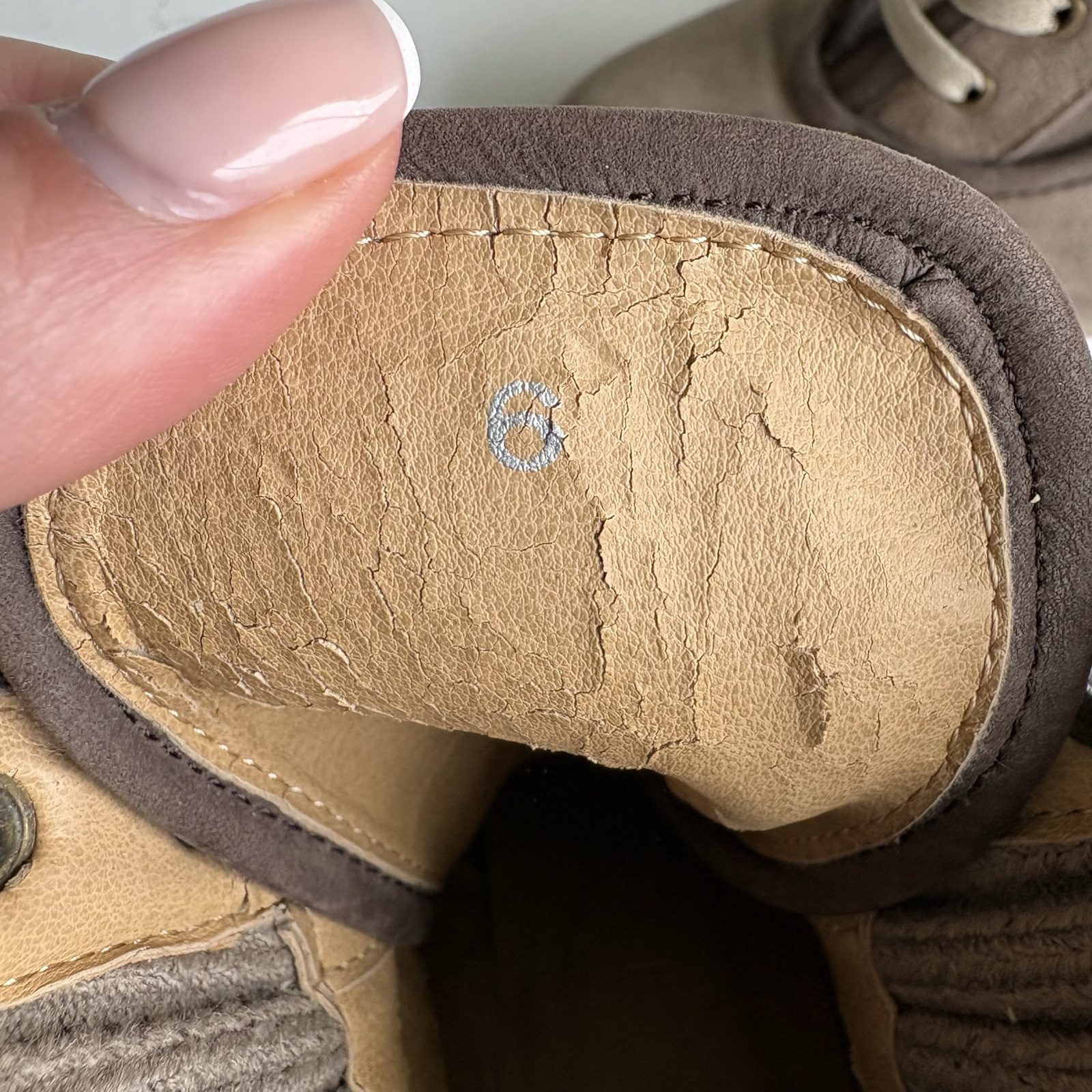 Taupe Suede Wedge Ankle Boots Size 6 Women's image 4