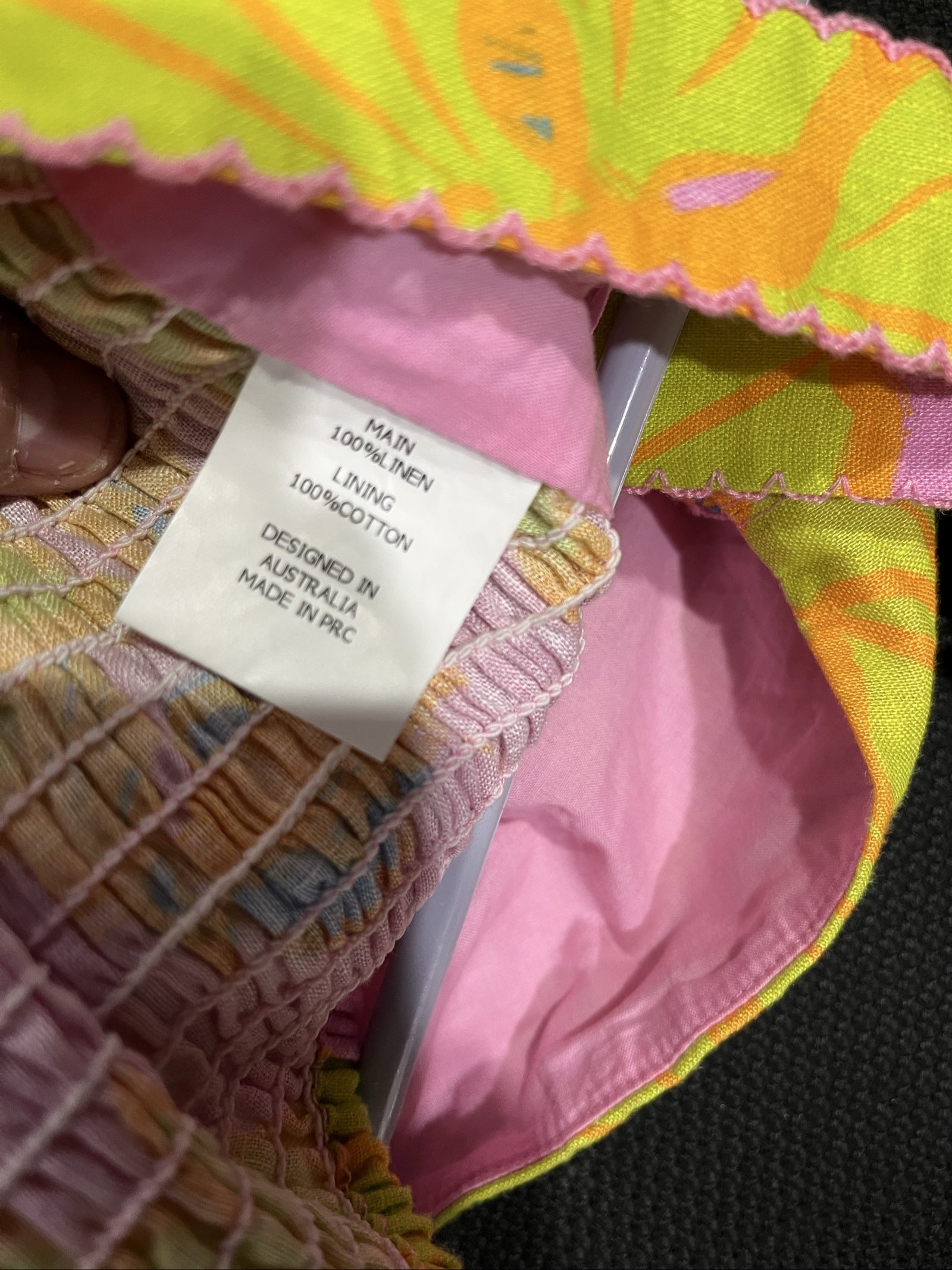 Versify Pink, Green & Orange Floral Linen Crop Top AUS 10 image 4