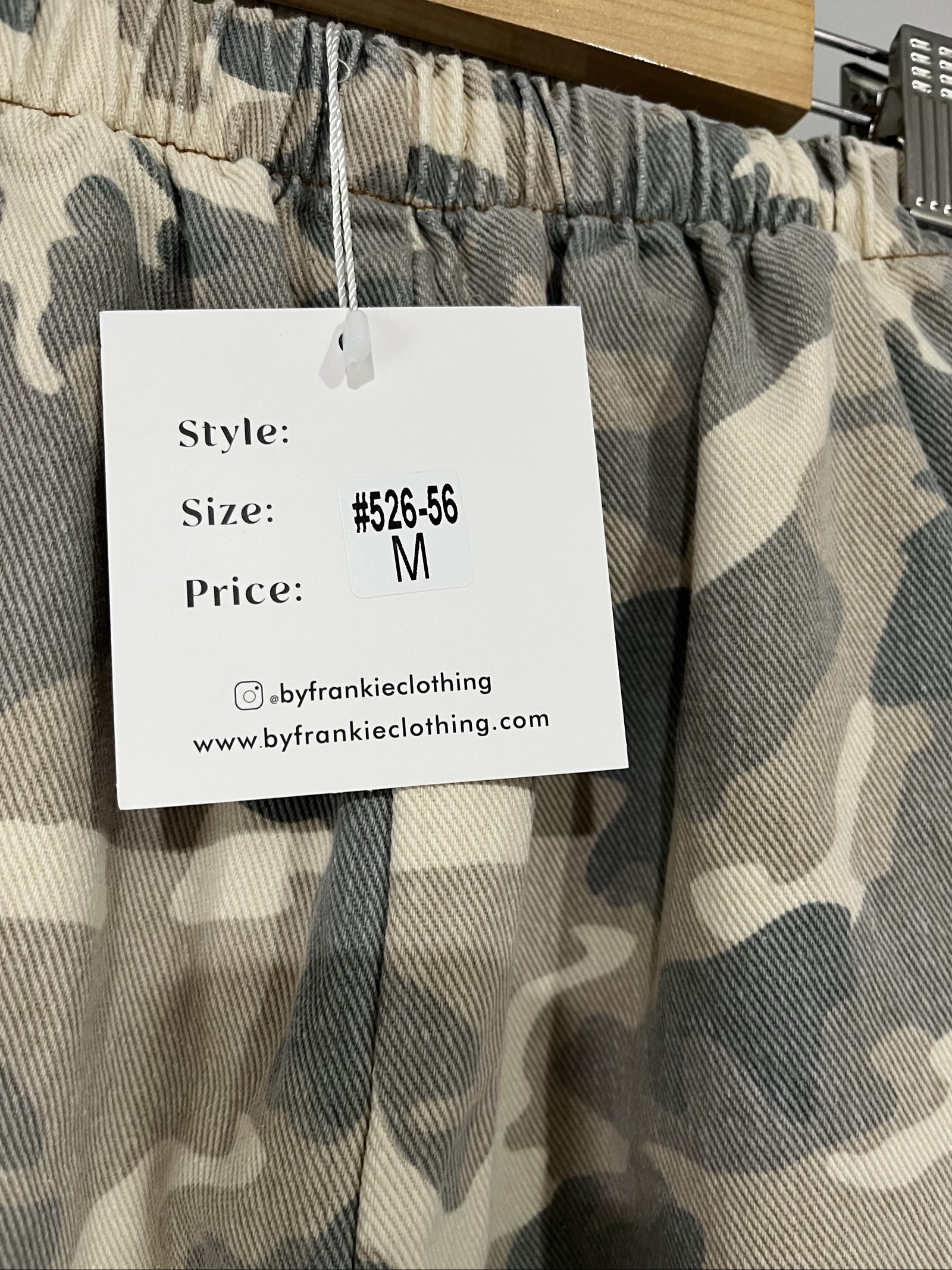 By Frankie Beige & Grey Camo Print Wide Leg Pants Medium 100% Cotton image 4