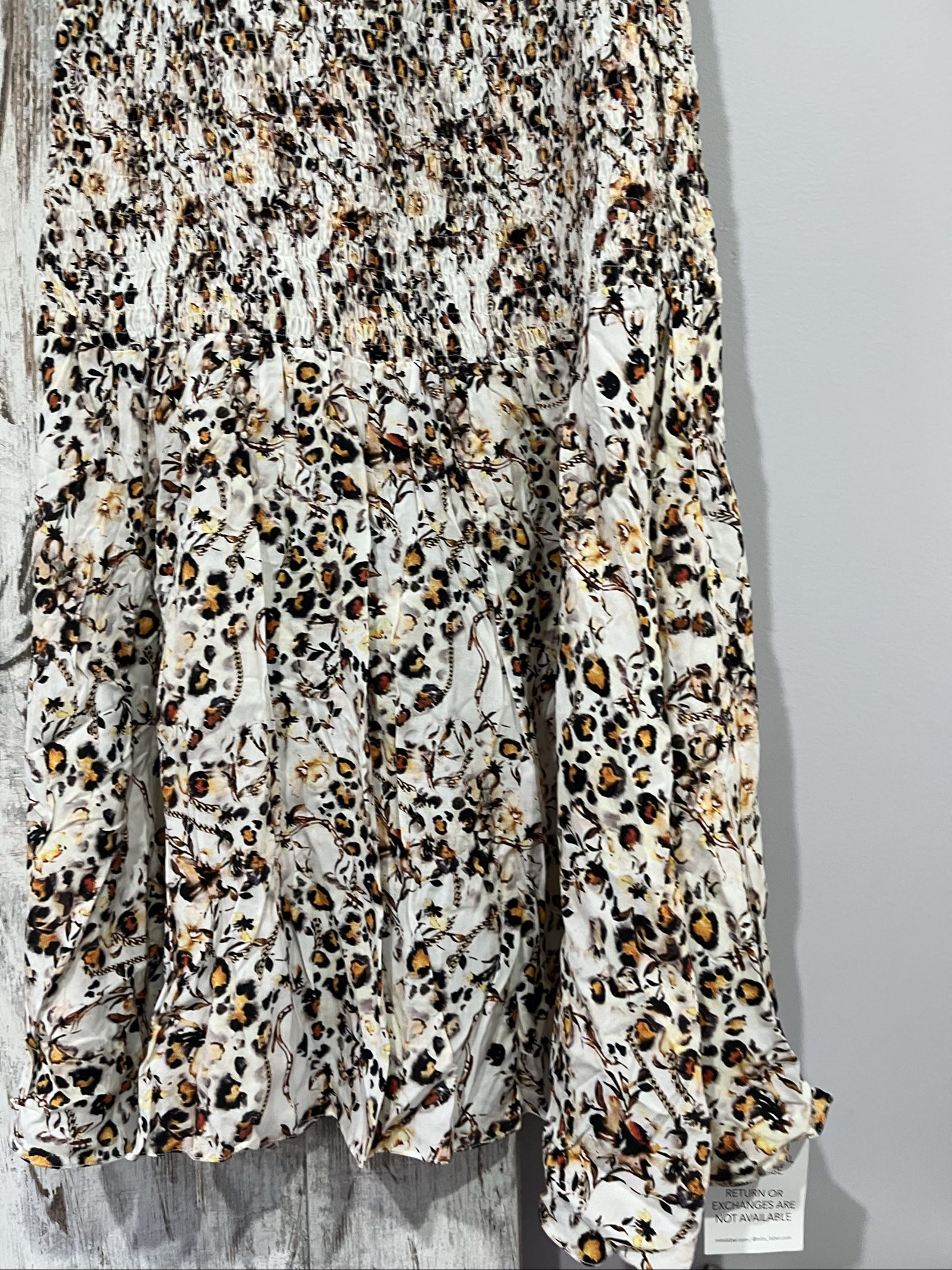 MLM Women's Multi-Coloured Leopard Print Smocked Dress One Size image 4