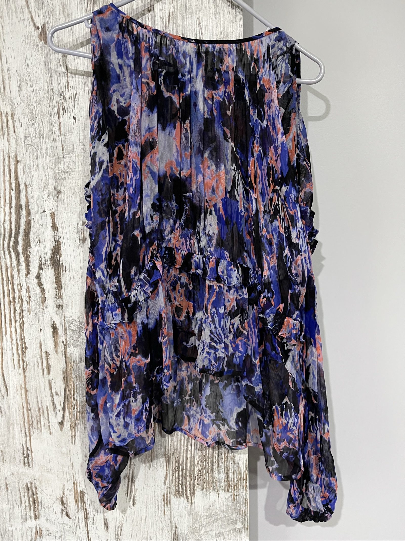 IRO Women's Multi Colour Abstract Print Sheer Blouse Size 36