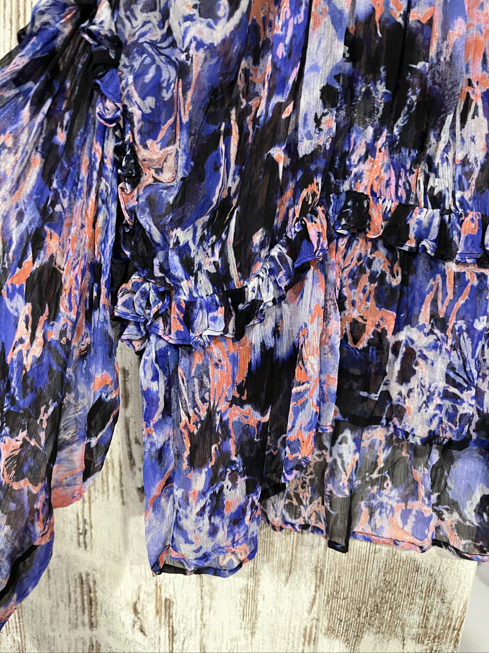IRO Women's Multi Colour Abstract Print Sheer Blouse Size 36 image 3
