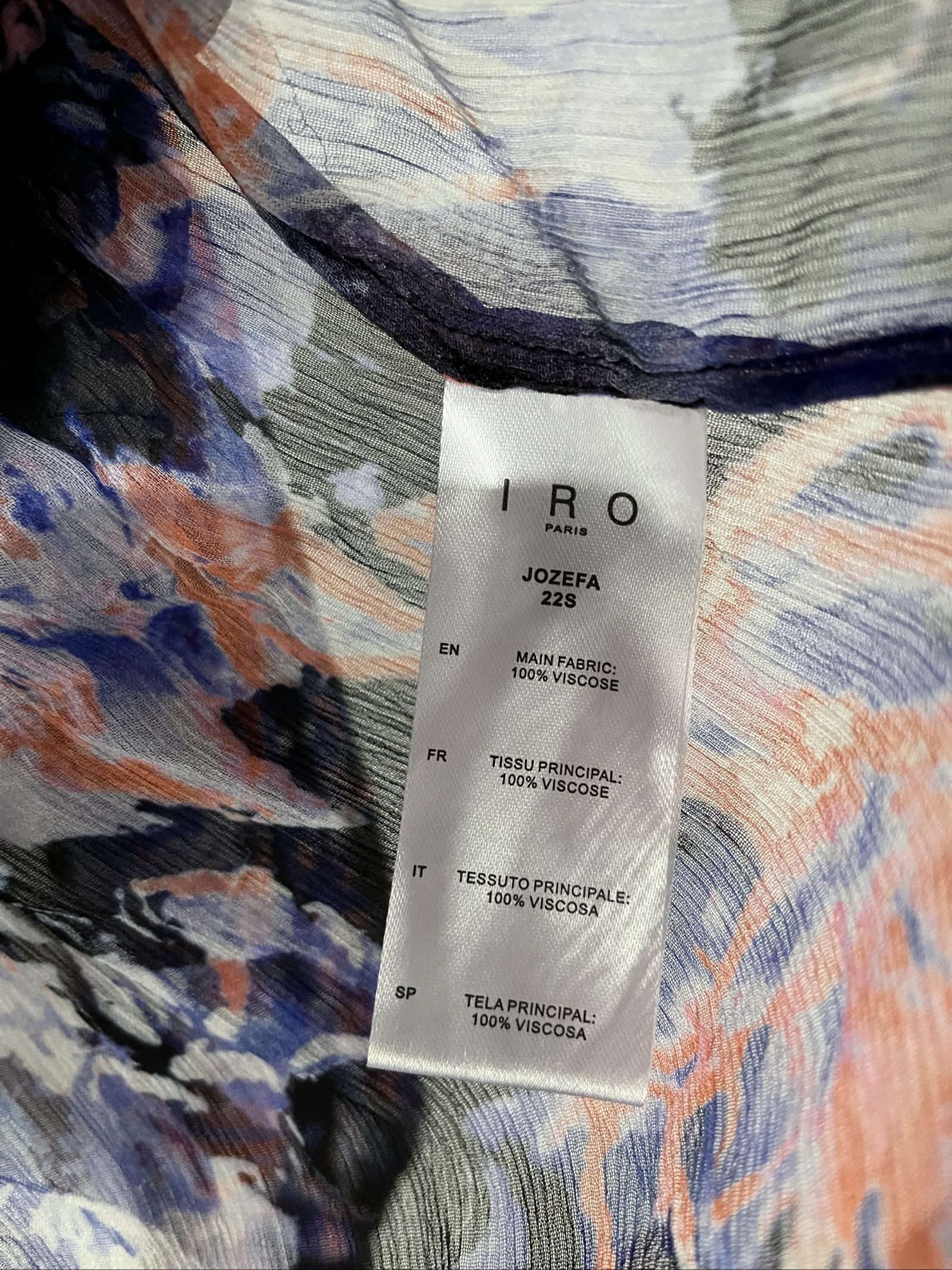IRO Women's Multi Colour Abstract Print Sheer Blouse Size 36 image 4
