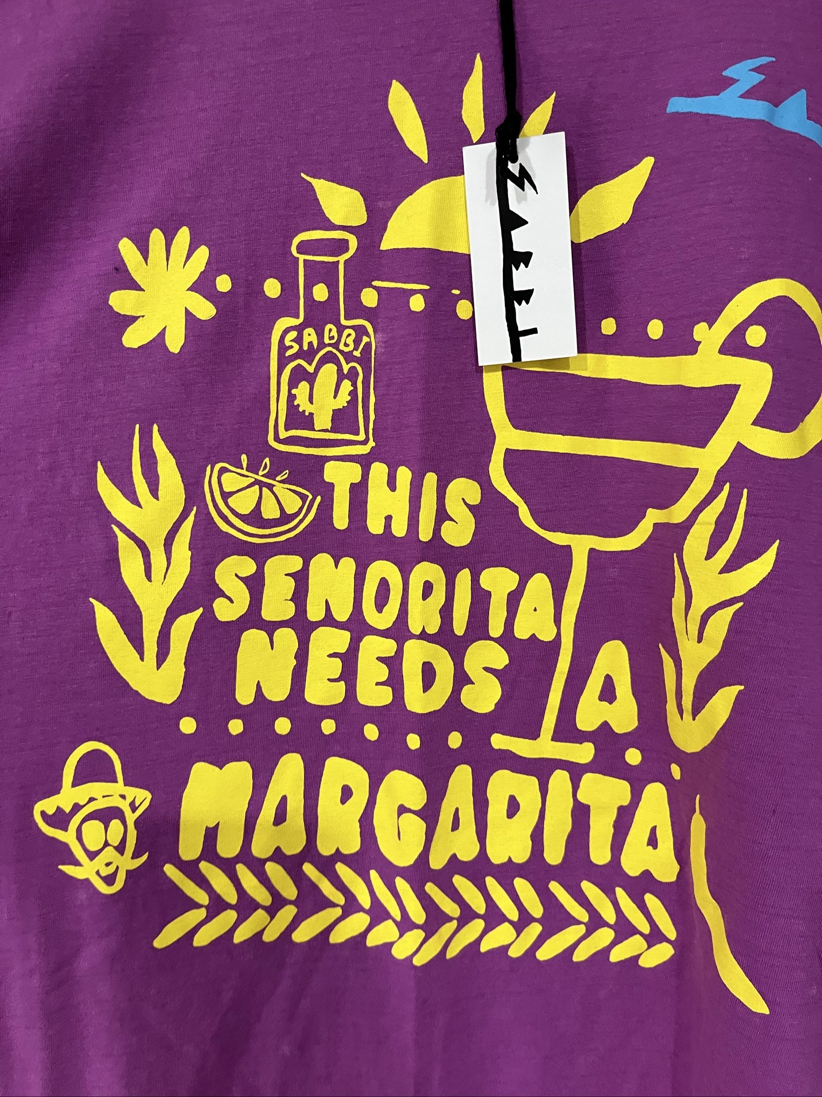 Sabbi Purple & Yellow Graphic Print T-Shirt XS image 2