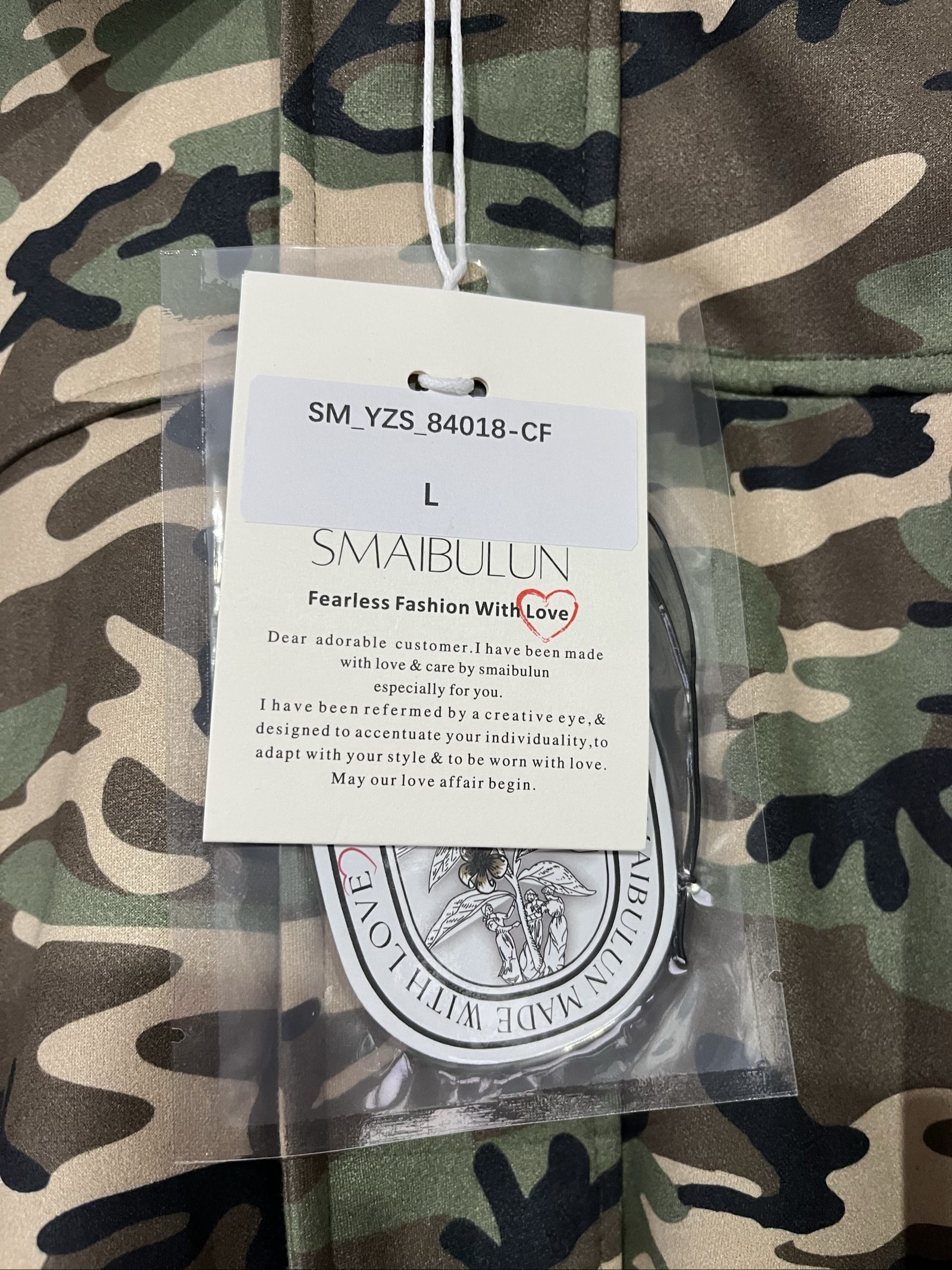 Smaibulun Green & Beige Camouflage Suede Jacket Large image 2