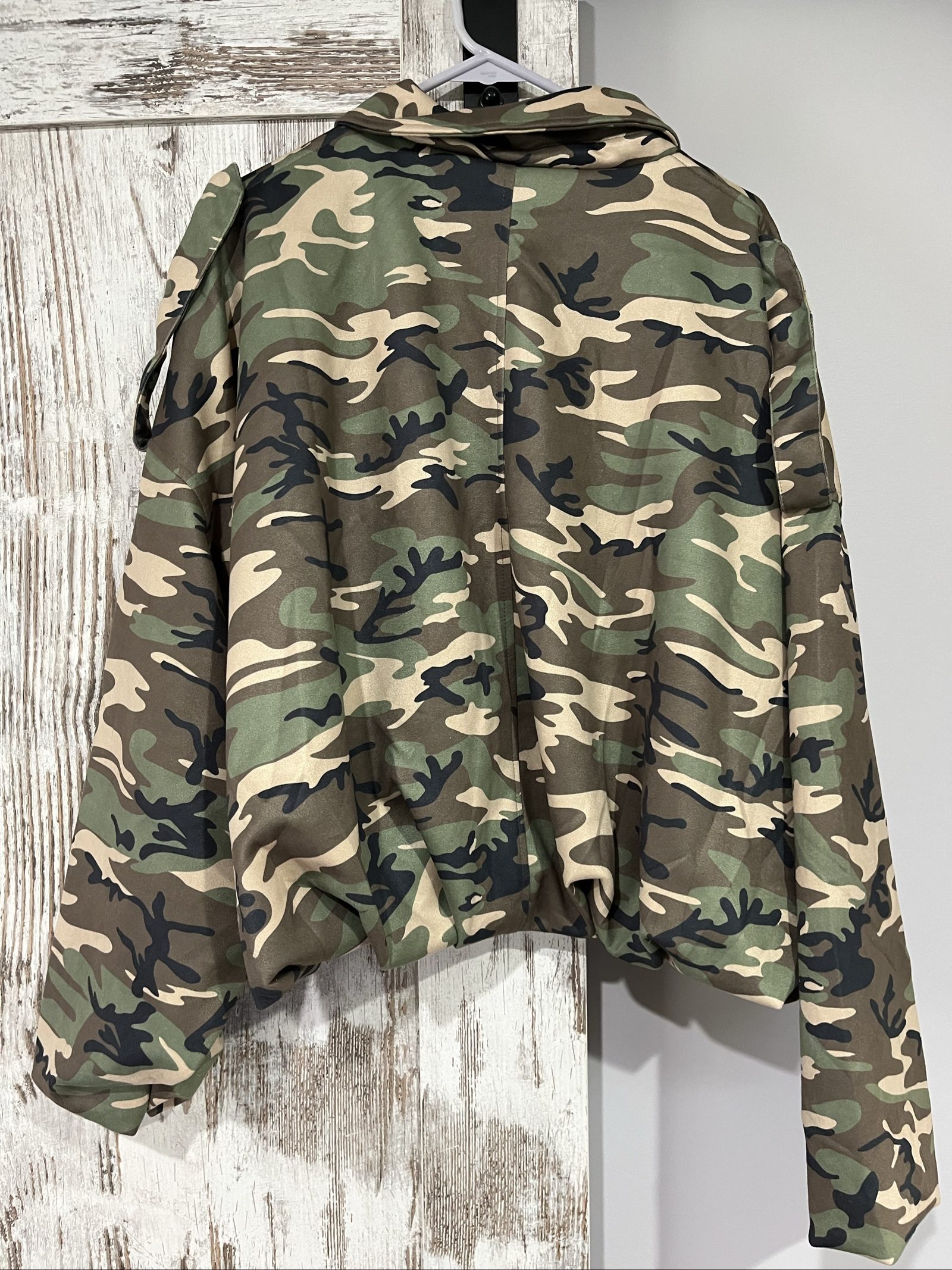 Smaibulun Green & Beige Camouflage Suede Jacket Large image 5