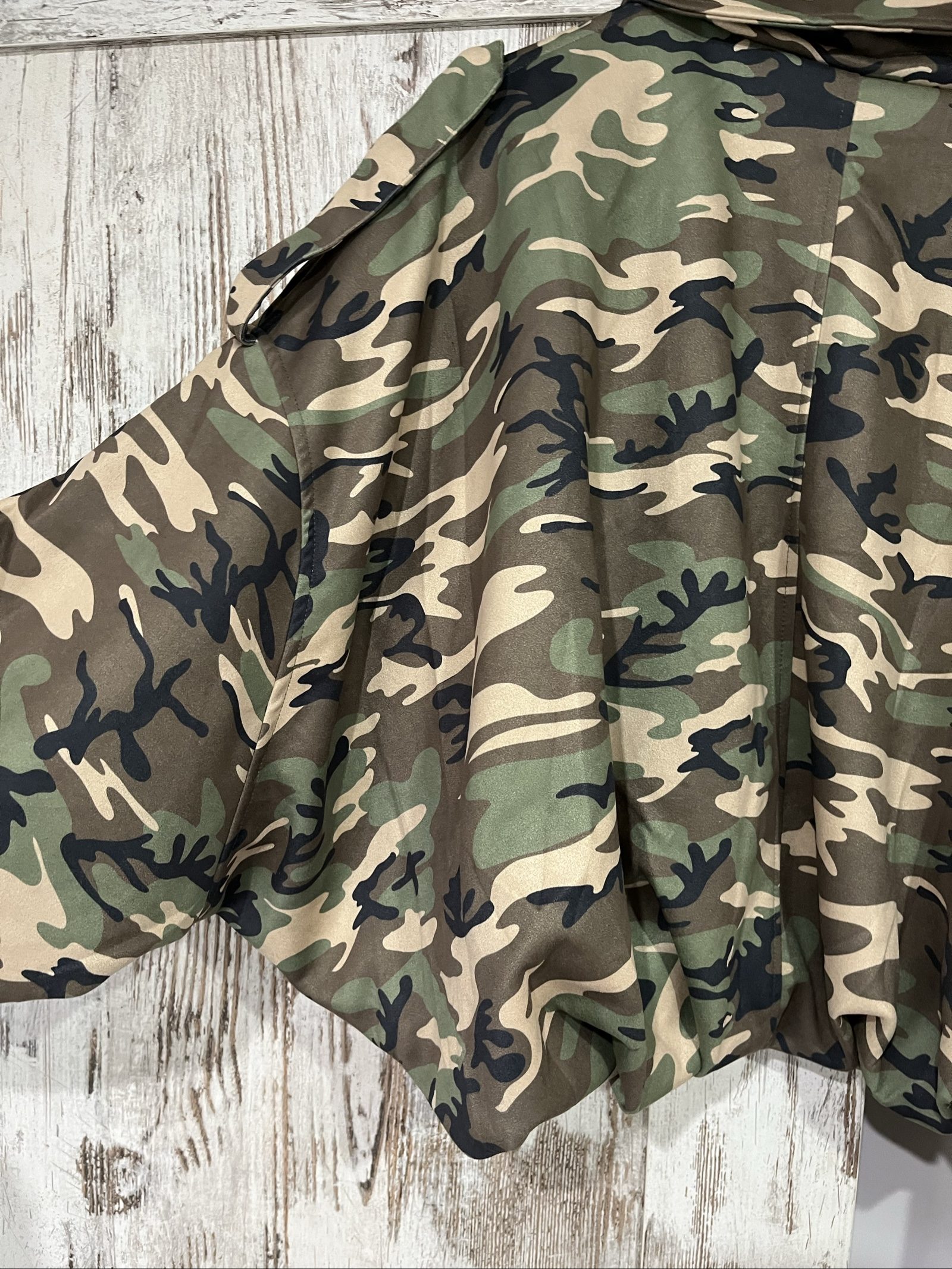 Smaibulun Green & Beige Camouflage Suede Jacket Large image 6