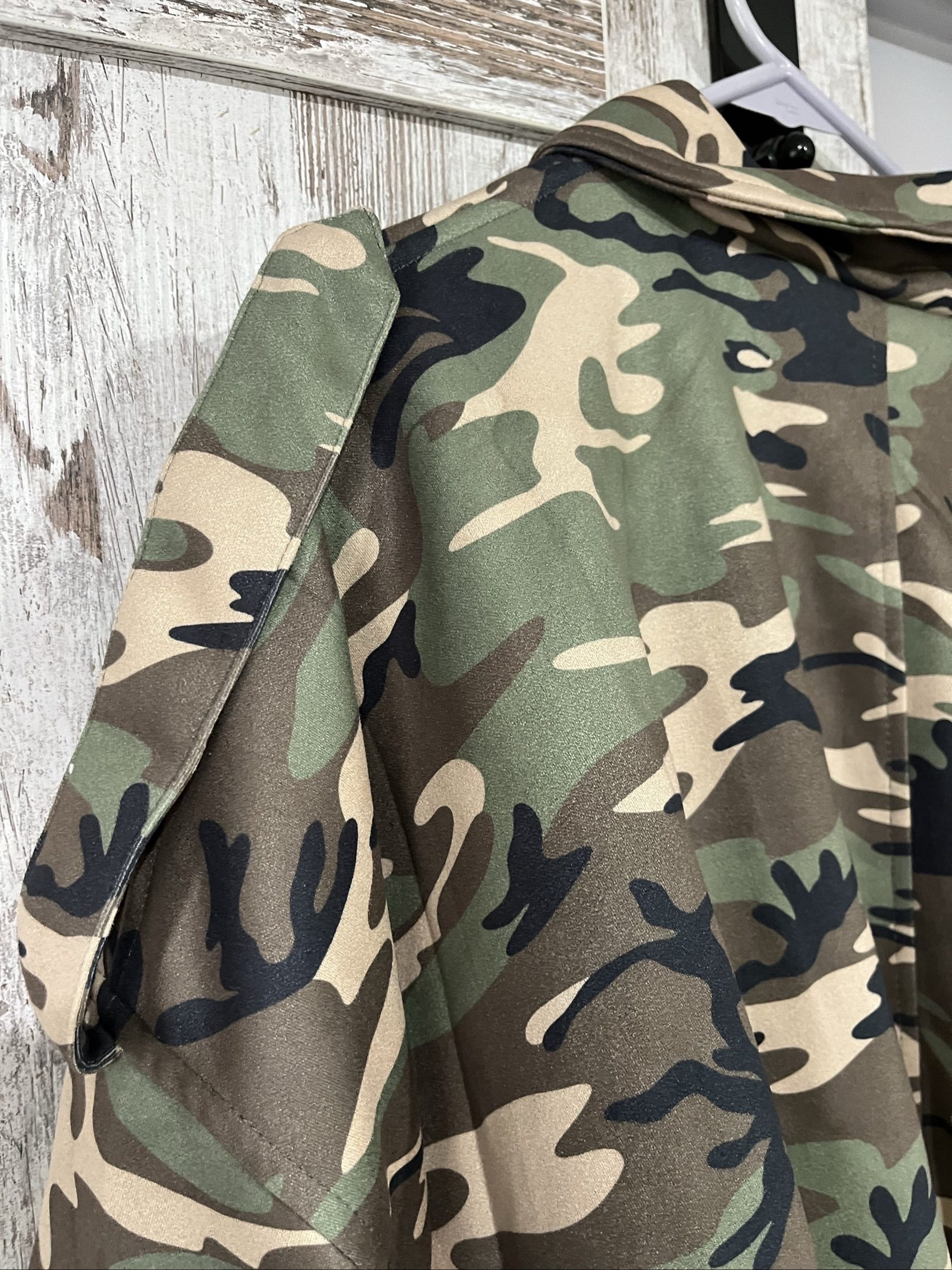 Smaibulun Green & Beige Camouflage Suede Jacket Large image 7