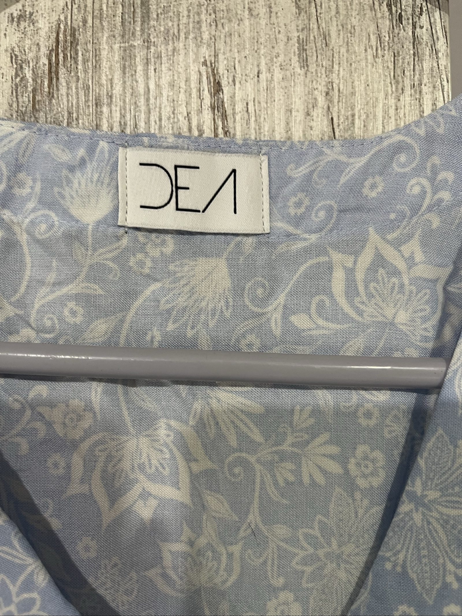 DEA Blue & White Floral Button-Up Dress Medium image 2