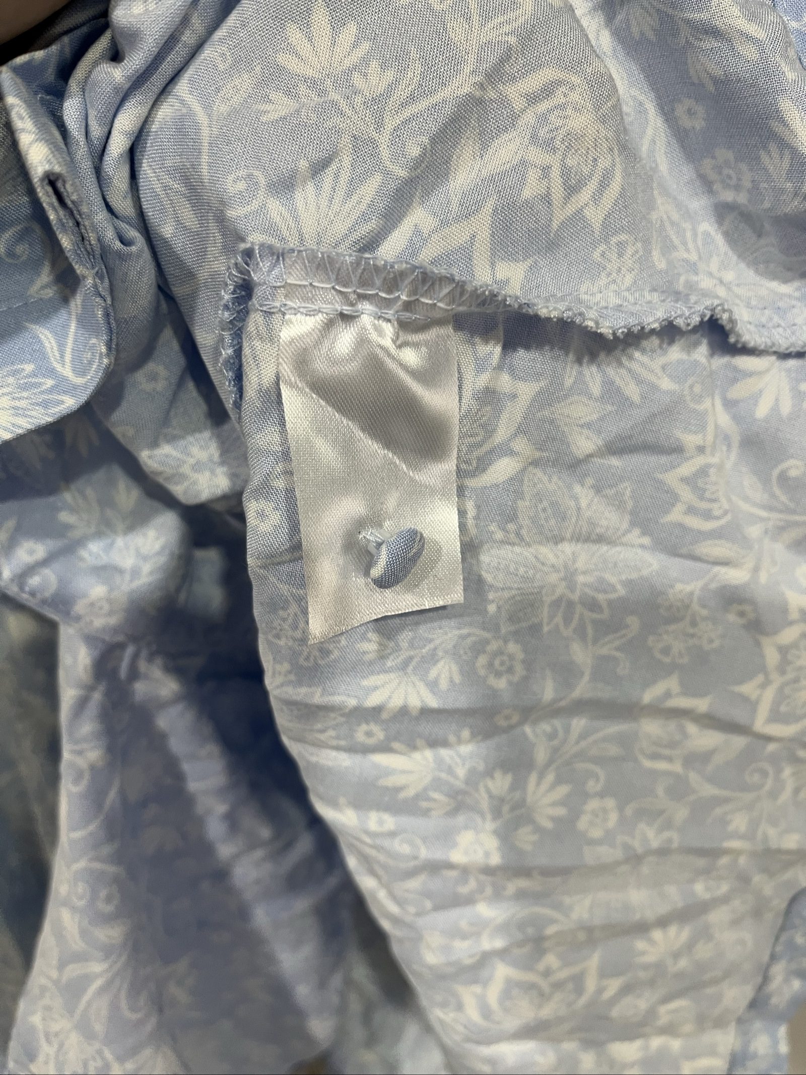 DEA Blue & White Floral Button-Up Dress Medium image 4