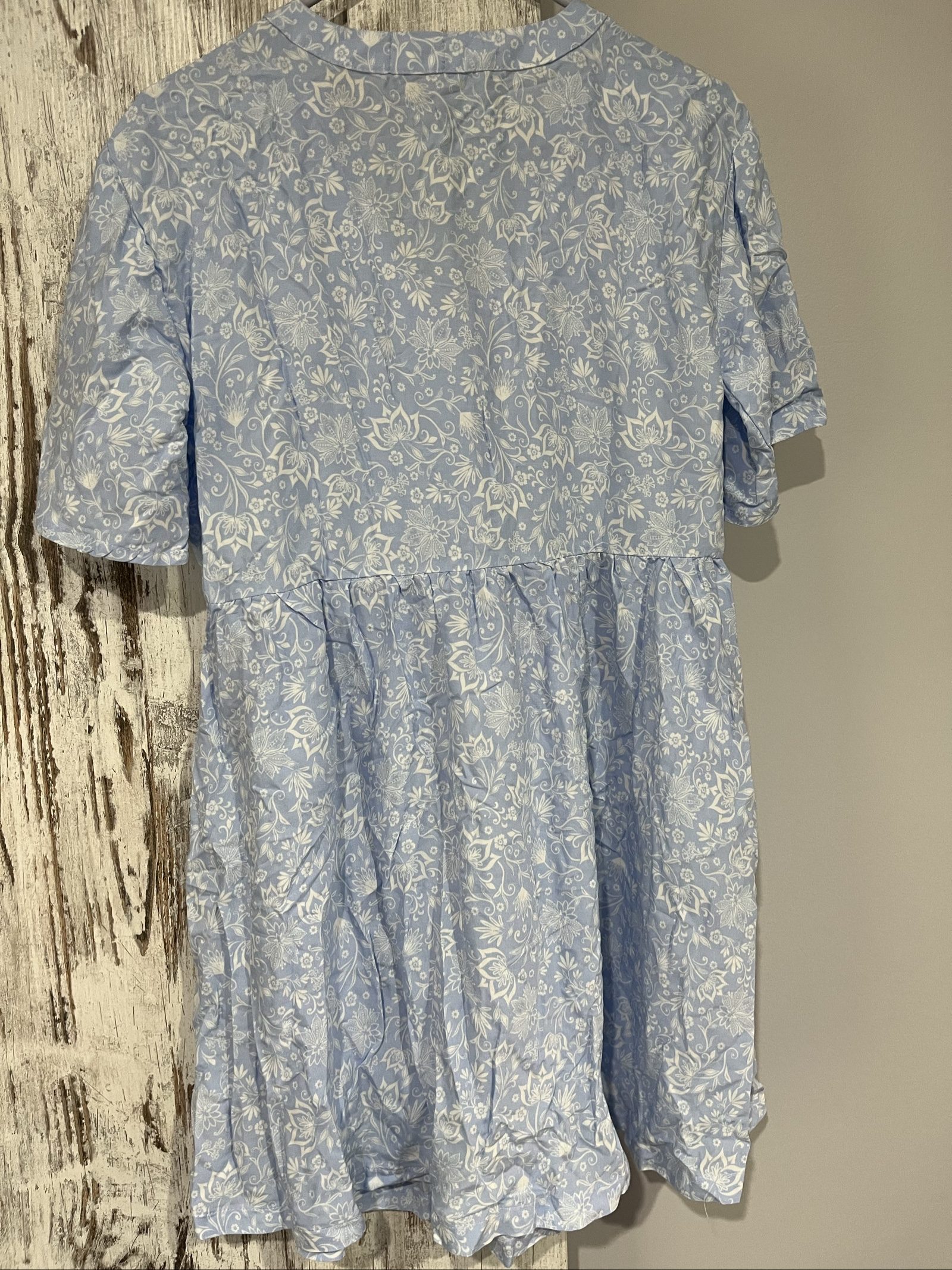 DEA Blue & White Floral Button-Up Dress Medium image 5